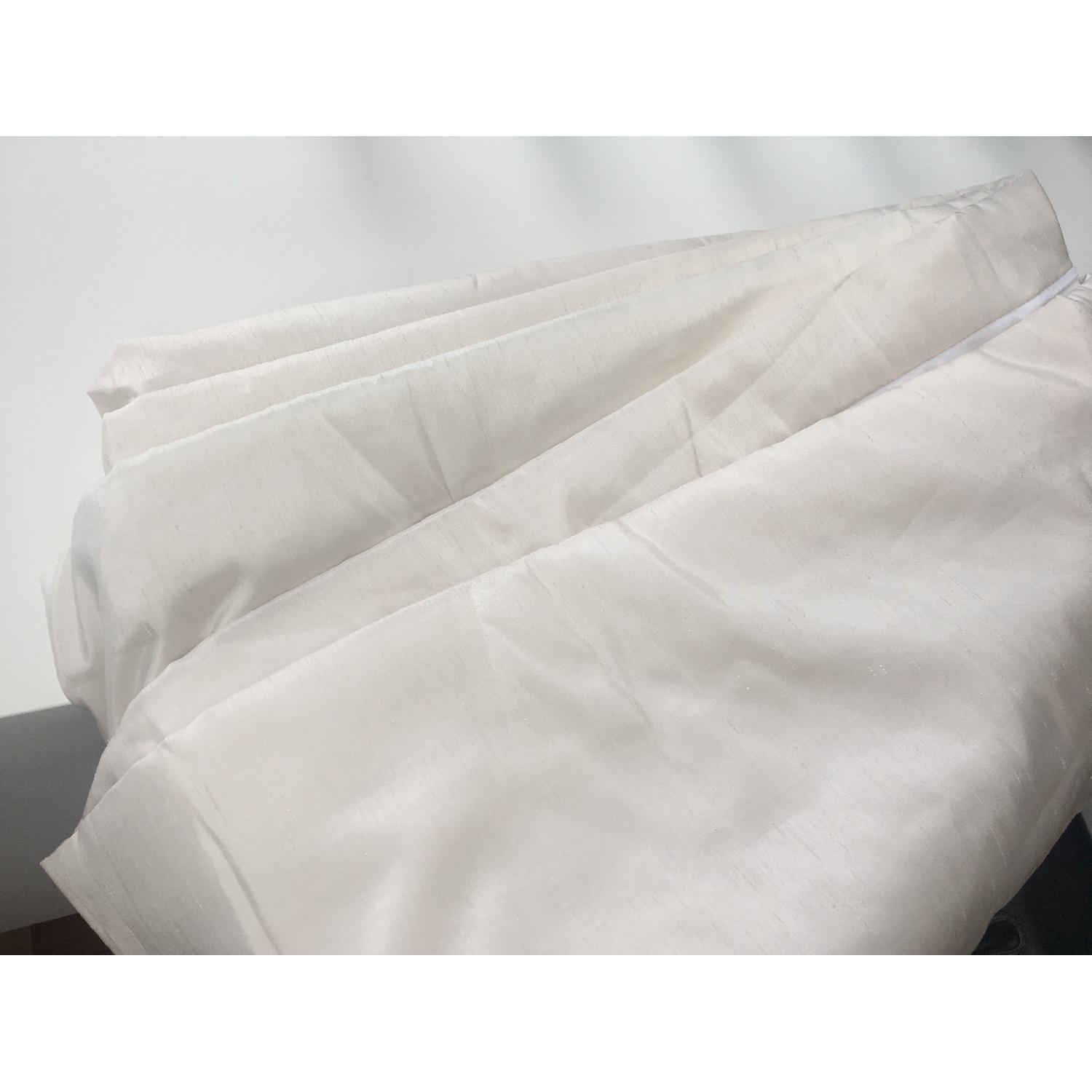 Off-White Silk Style Curtains - image-3