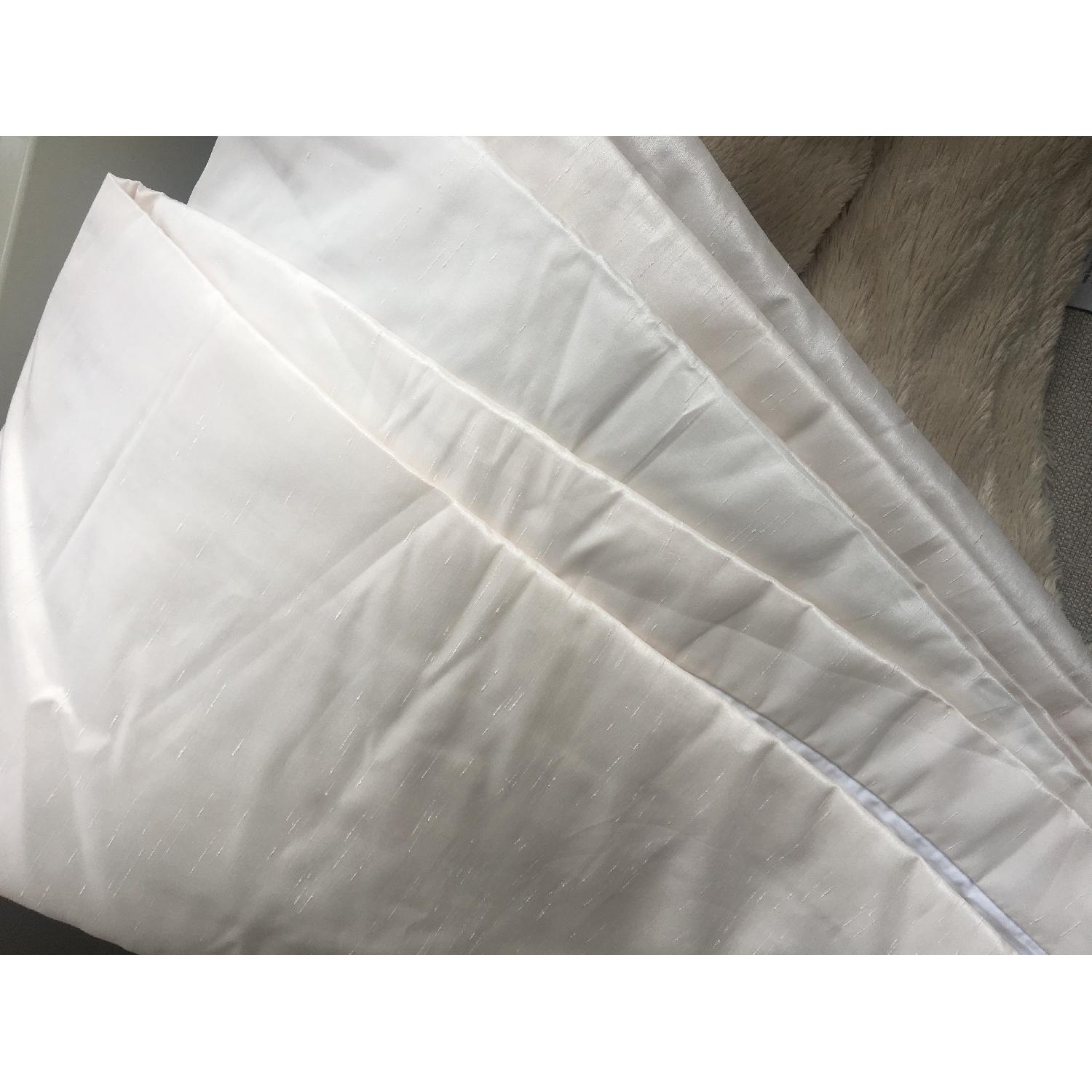Off-White Silk Style Curtains - image-4