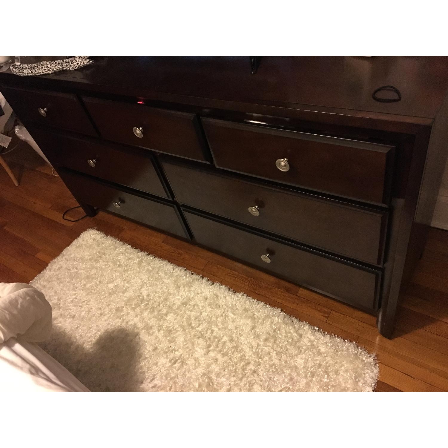 Raymour & Flanigan Merlot 7 Drawer Dresser - image-3
