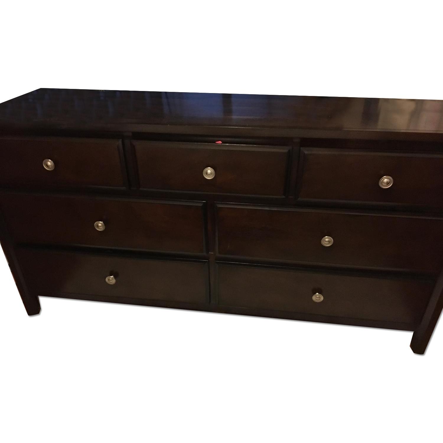Raymour & Flanigan Merlot 7 Drawer Dresser - image-0