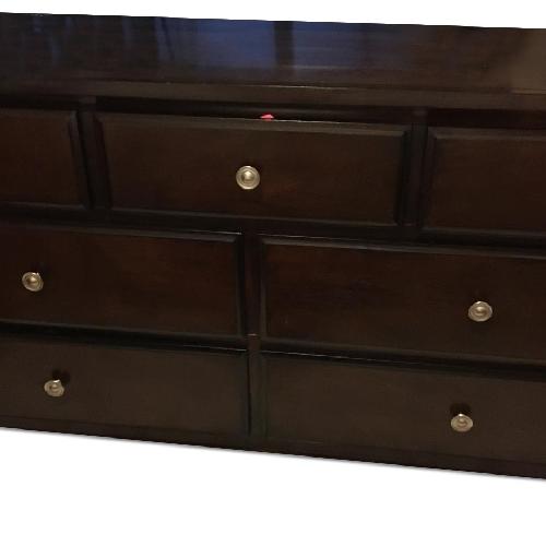 Used Raymour & Flanigan Merlot 7 Drawer Dresser for sale on AptDeco