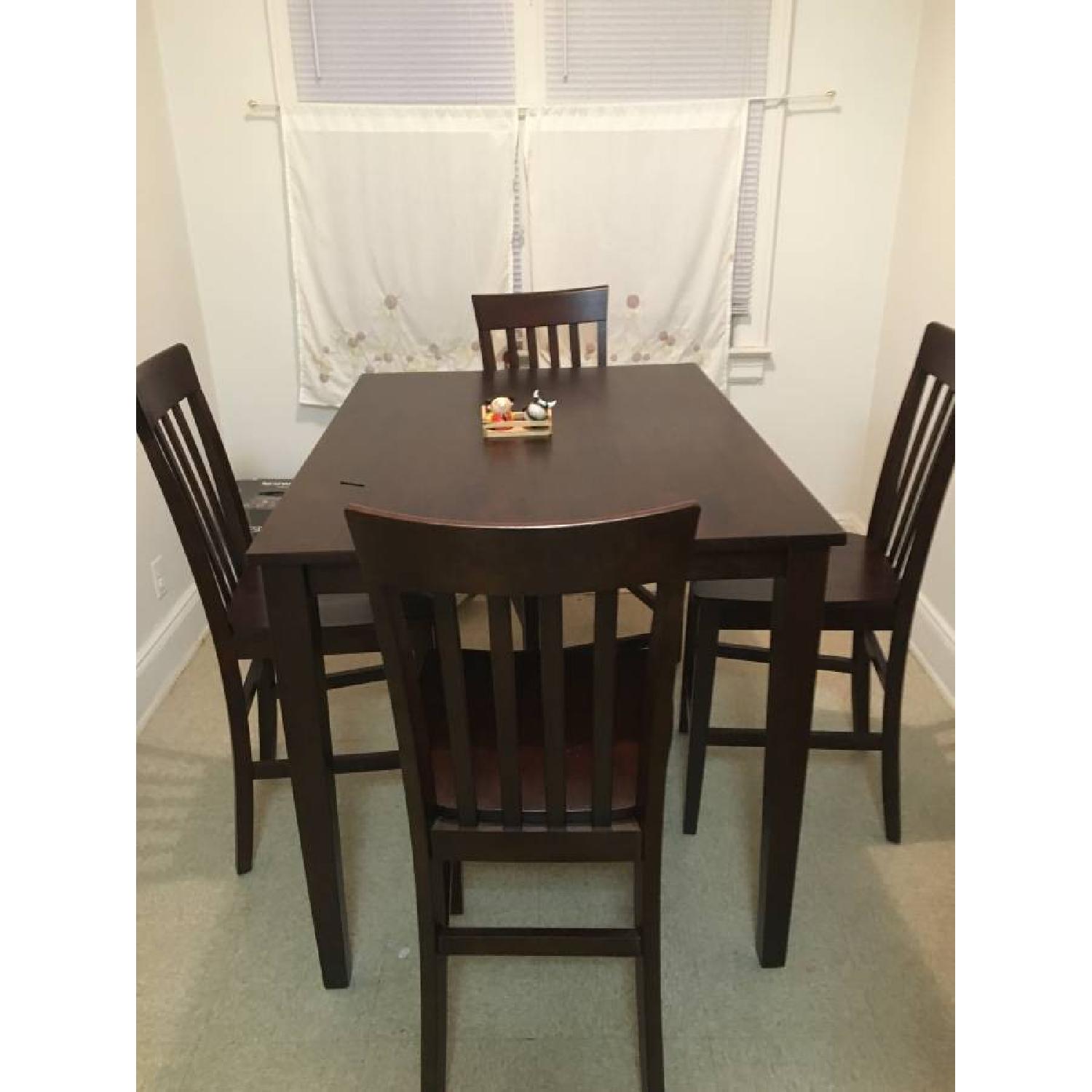 Raymour & Flanigan 5 pc Cherry Finish Dining Table - image-1