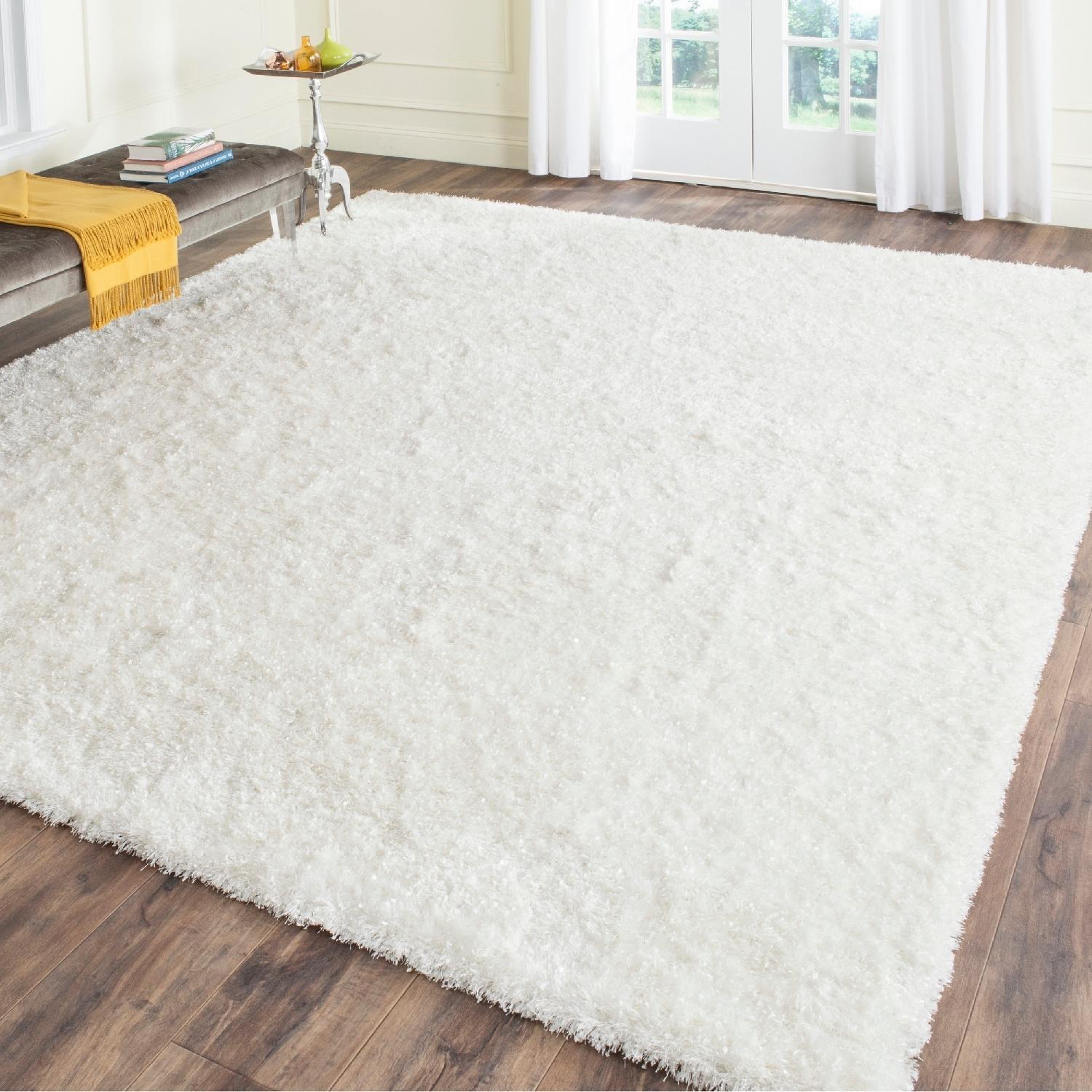 Safavieh Handmade Malibu Shag White Polyester Area Rug - image-1