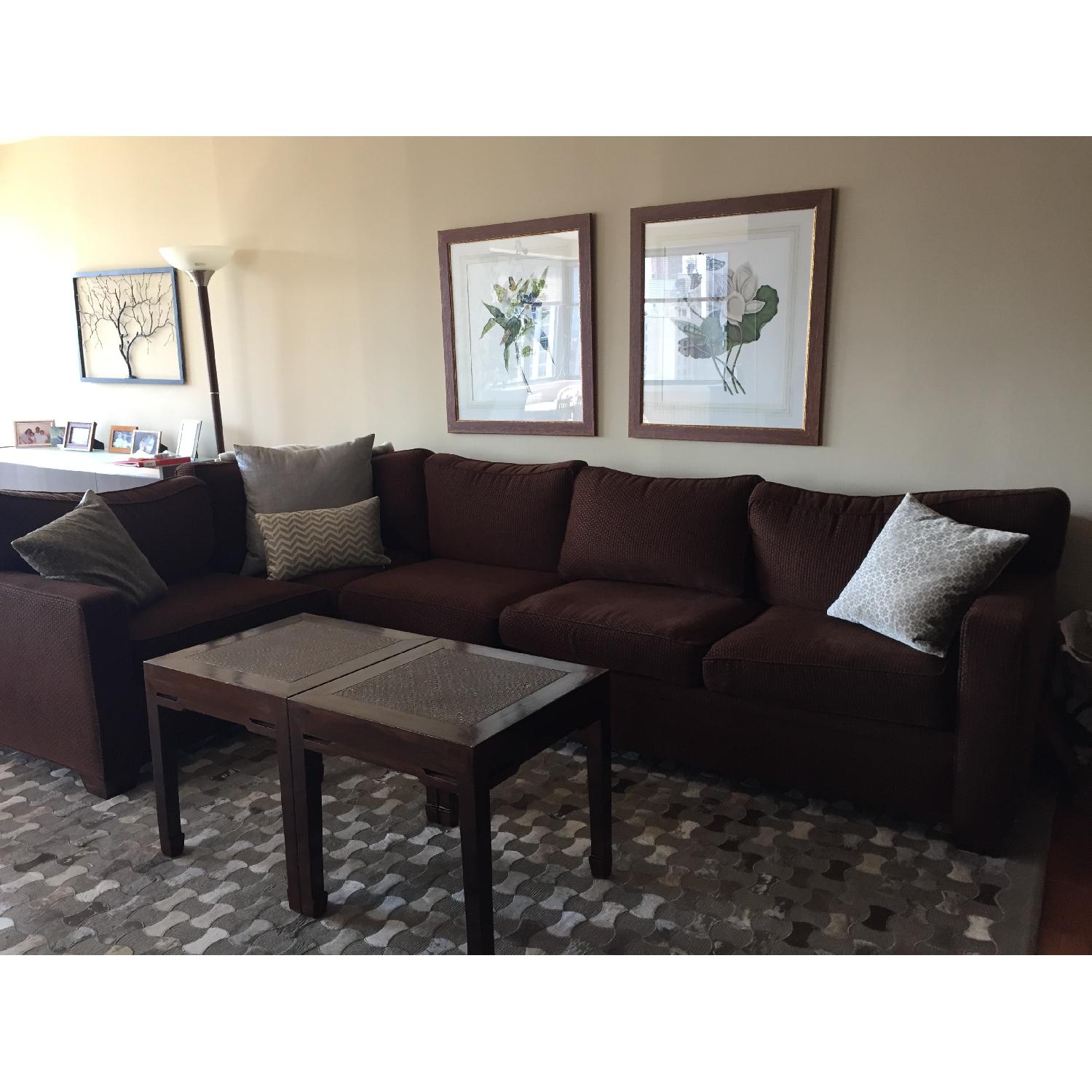 2 Piece Custom Chenille Sectional Sofa Aptdeco