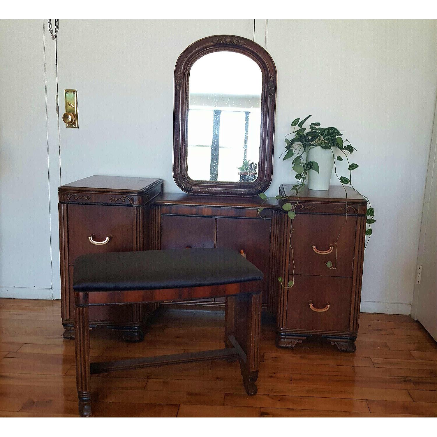Antique 1920s Vanity w/ Bench - image-1