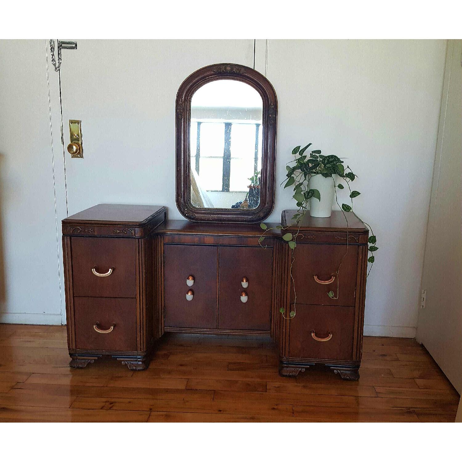 Antique 1920s Vanity w/ Bench - image-2