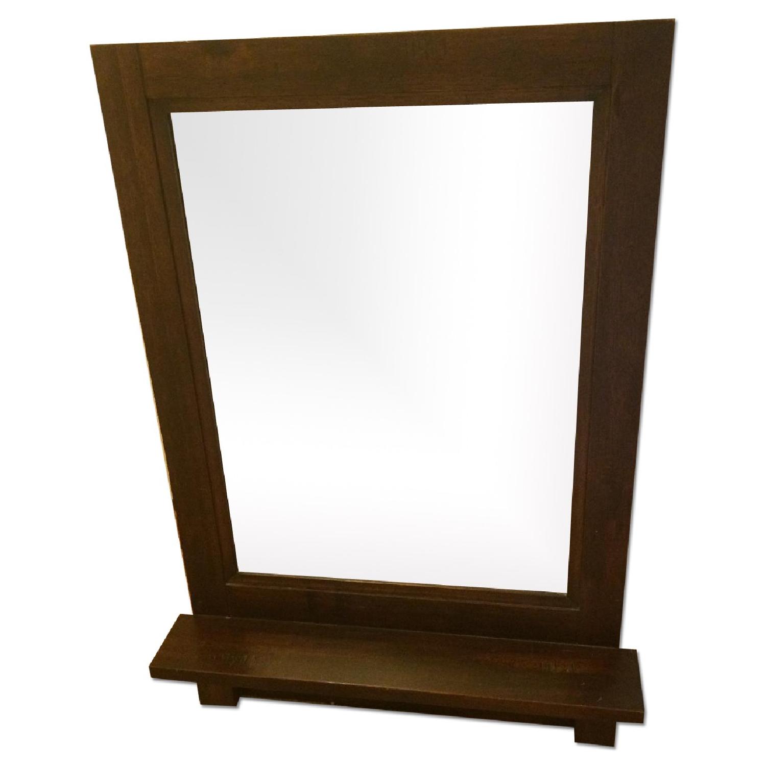 Pottery Barn Entryway Mirror with Hooks AptDeco