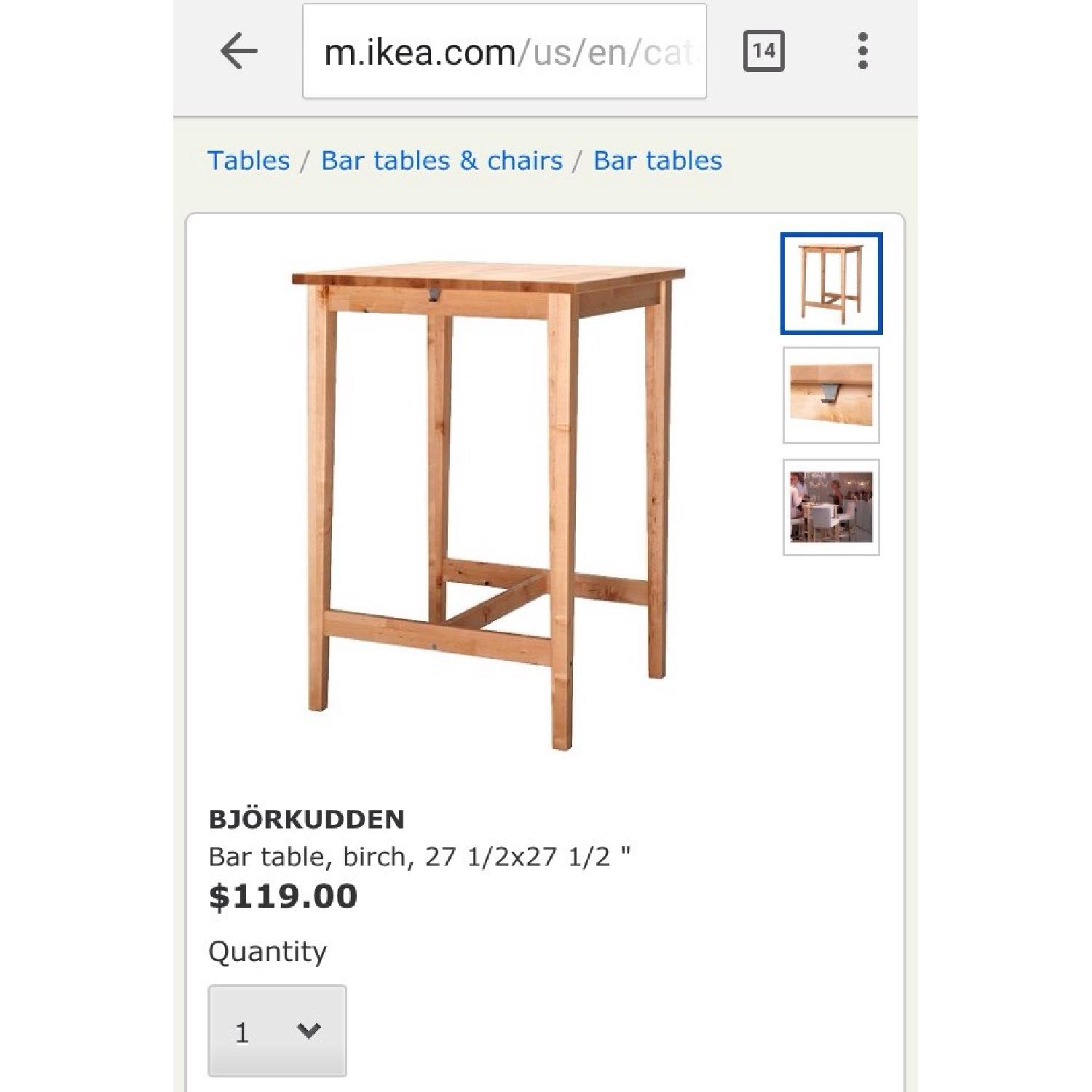 Ikea Wood Bar Table w/ 2 Stools - image-7