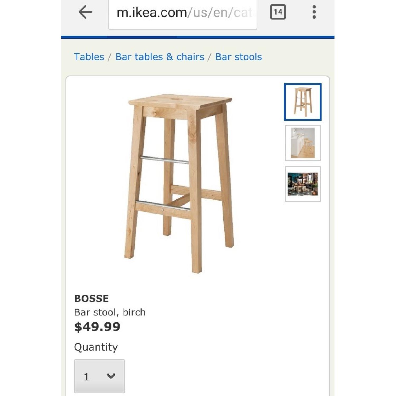Ikea Wood Bar Table w/ 2 Stools - image-8