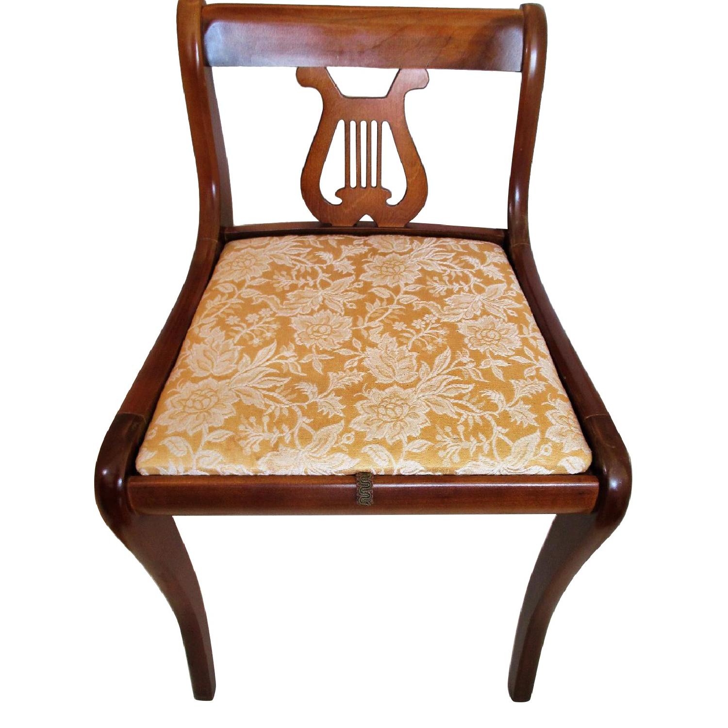 Manual Arts Furniture Company Vintage Piano Chair w/ Lyre Design & Storage Seat - image-0