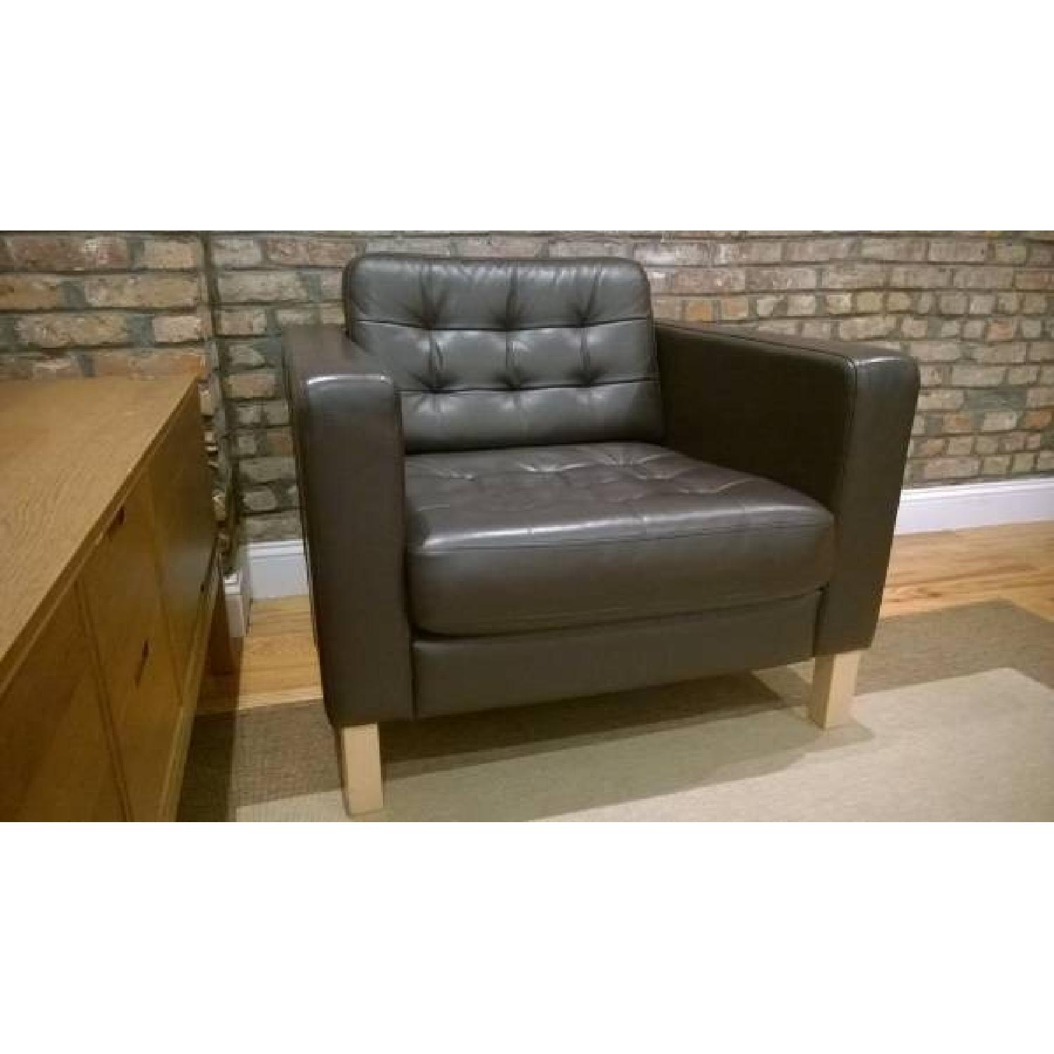 Ikea Landskrona Leather Armchair AptDeco