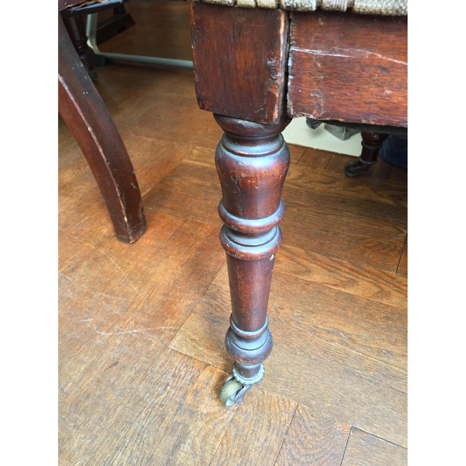 Antique Gothic Masonic Lodge Pulpit Throne Dark Wood Walnut Chairs w Turned Legs - Set of 3 - image-9