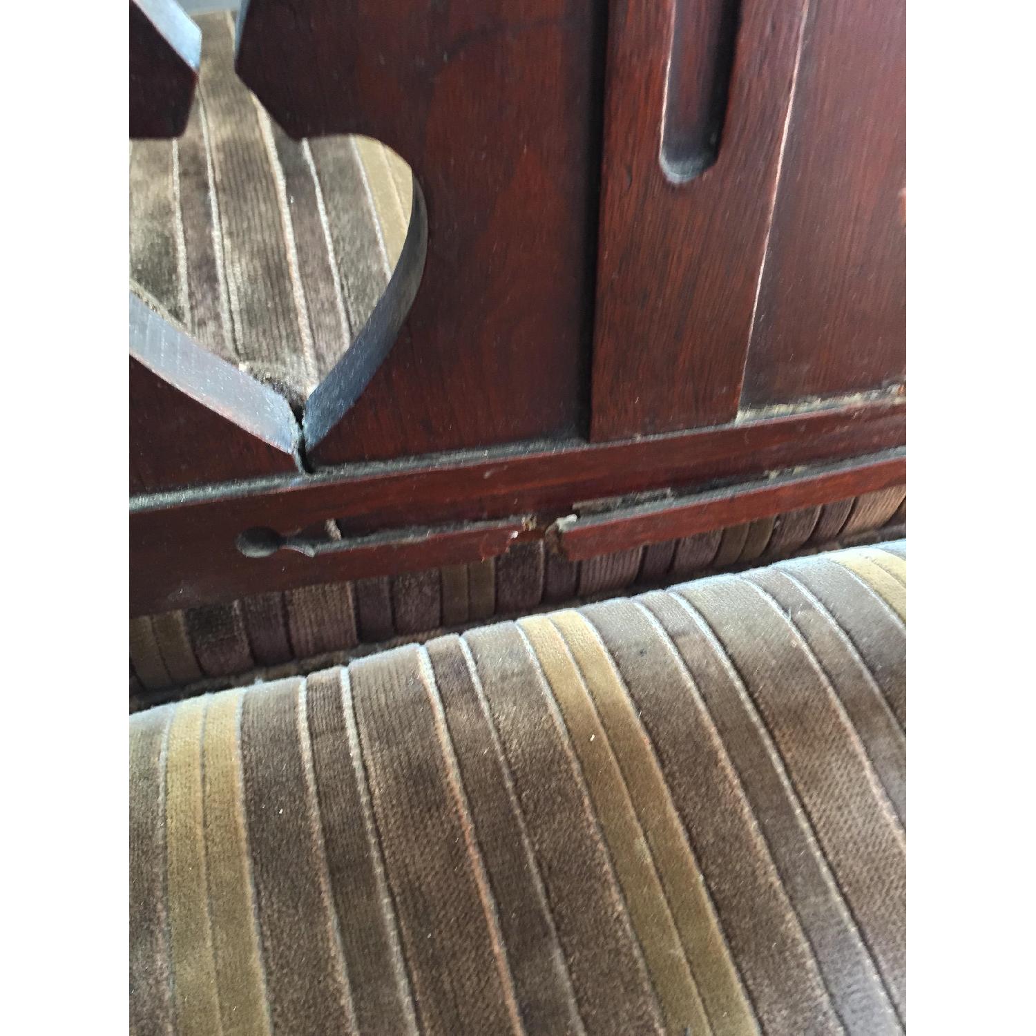 Antique Gothic Masonic Lodge Pulpit Throne Dark Wood Walnut Chairs w Turned Legs - Set of 3 - image-12