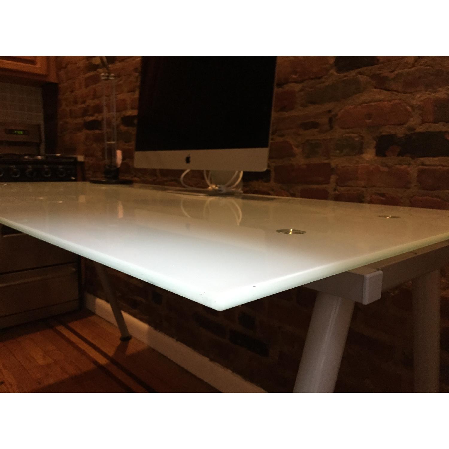 Ikea Frosted Glass Desk AptDeco