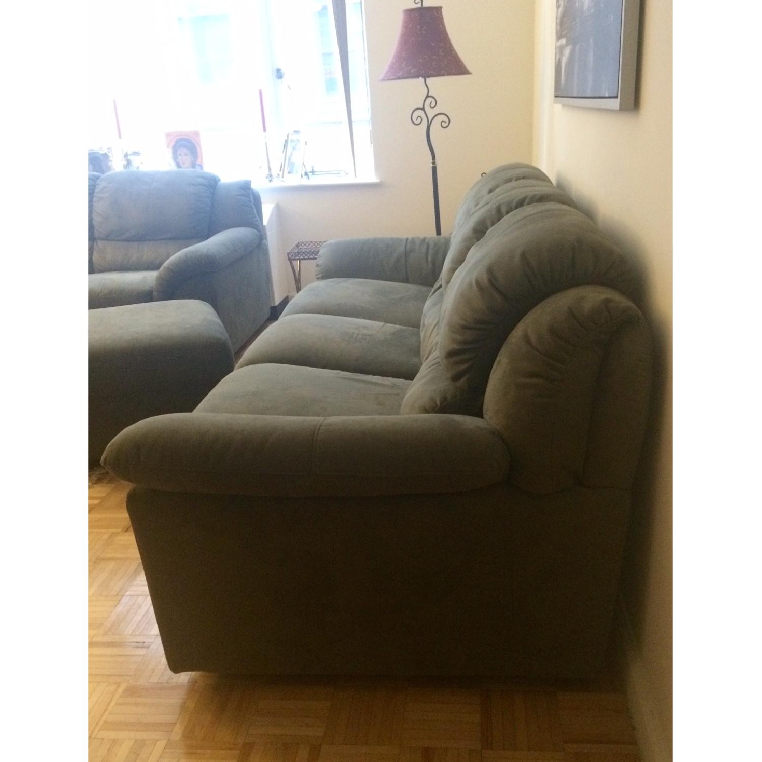 Wolf's Green Microsuede Sofa - image-2