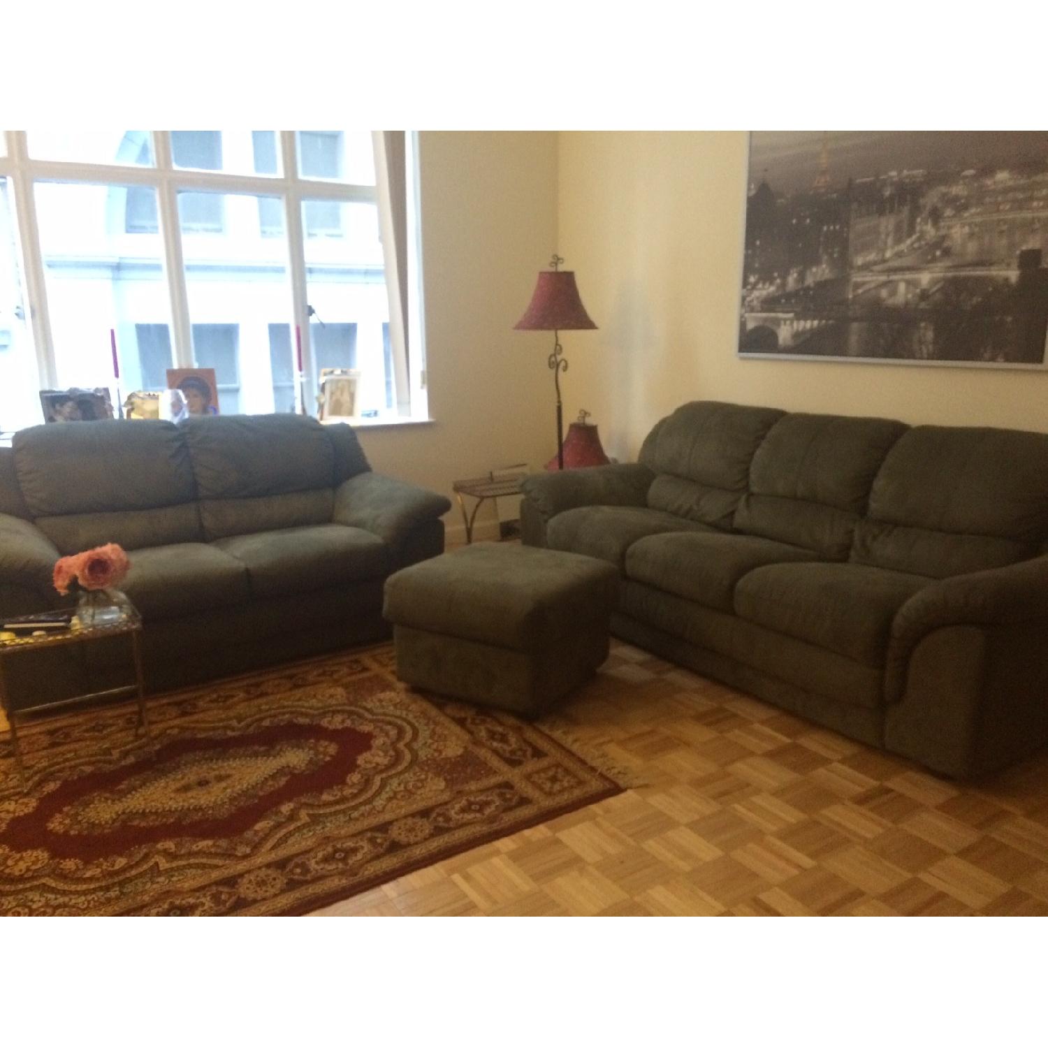 Wolf's Green Microsuede Sofa - image-4