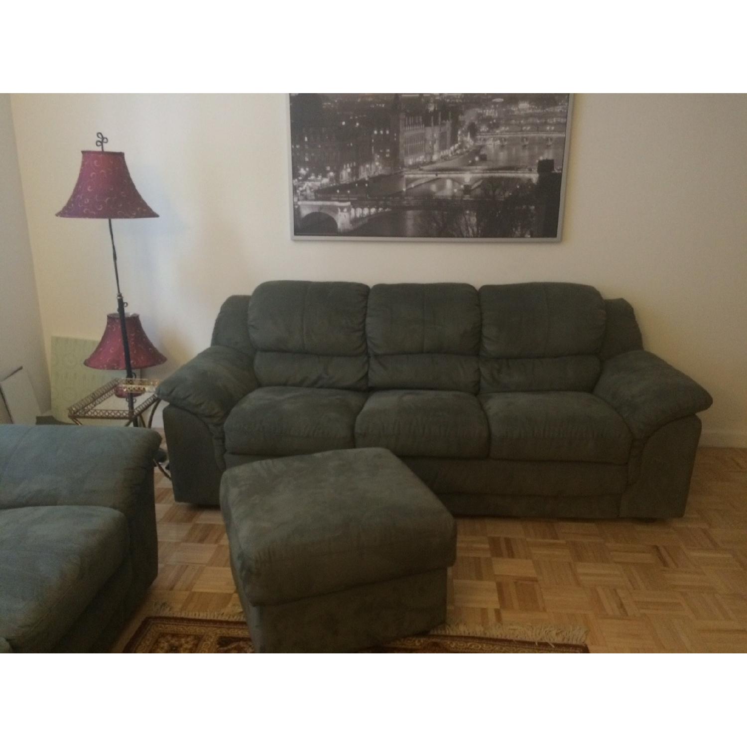 Wolf's Green Microsuede Sofa - image-6