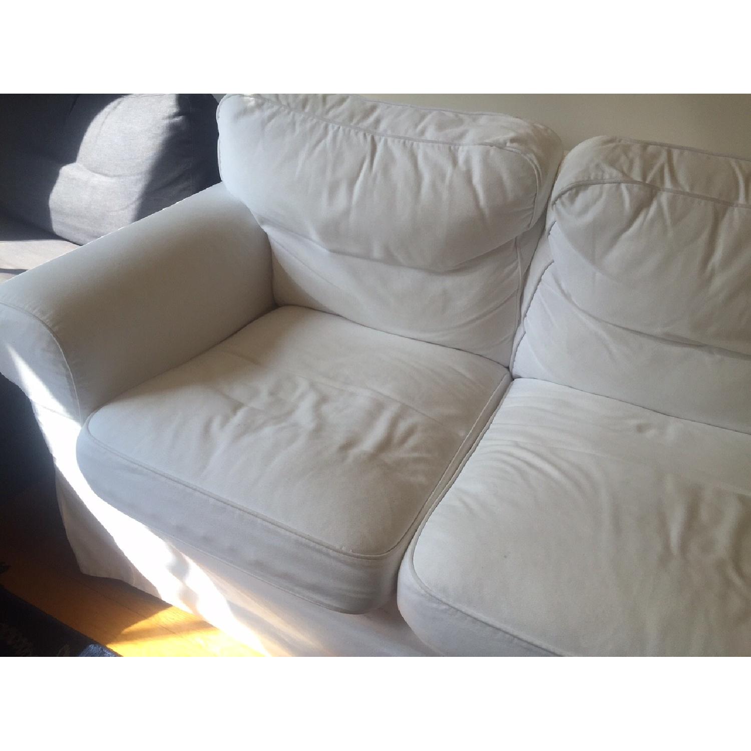 Ikea White Sofa w/ Ottoman - image-5