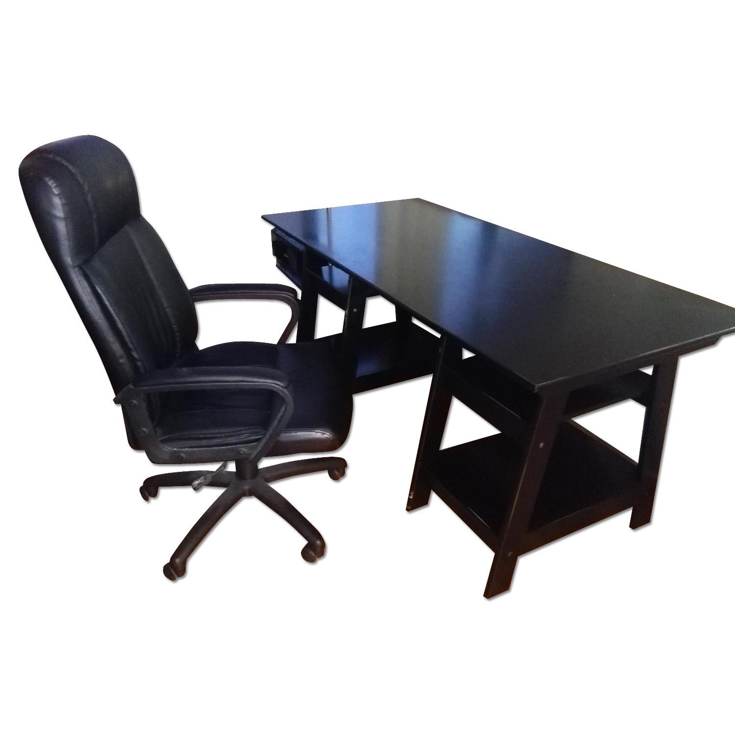 Target Home/Office Desk w/ Leather Chair AptDeco