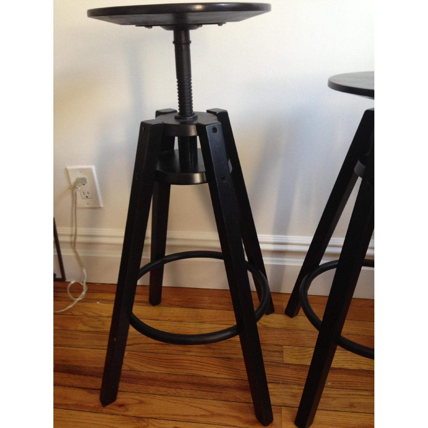 Ikea Dalfred Adjustable Black Bar Stools - Pair - image-3