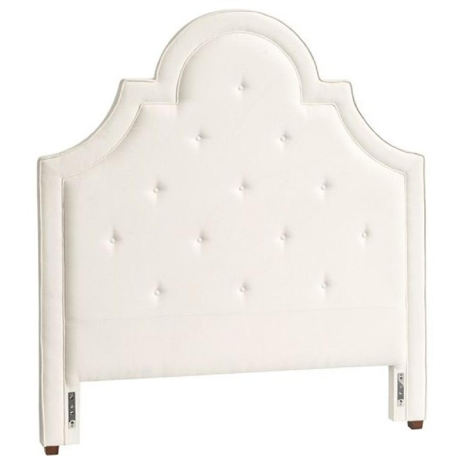 Pottery Barn York Tufted Headboard in Cream AptDeco