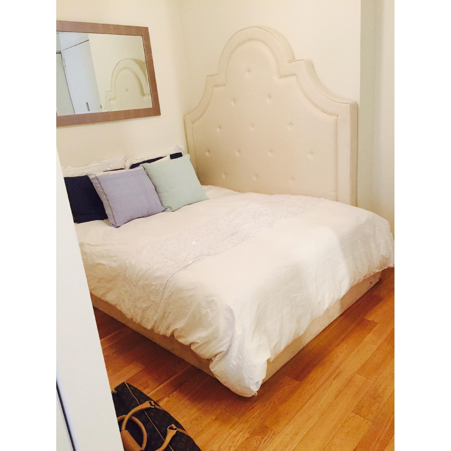 Pottery Barn York Tufted Headboard in Cream AptDeco