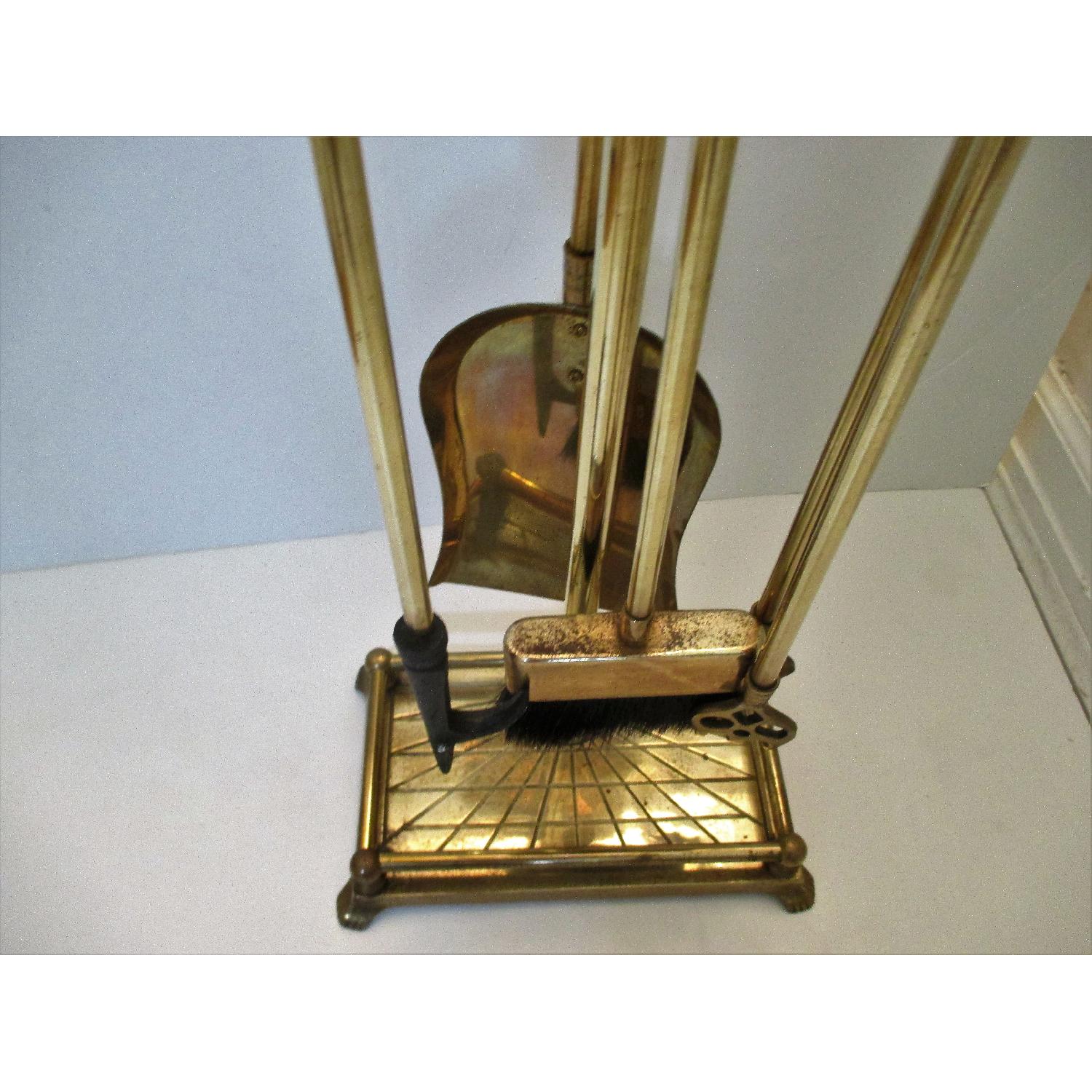 Vintage Brass Shell Fire Tools & Accessories Set of 7 AptDeco