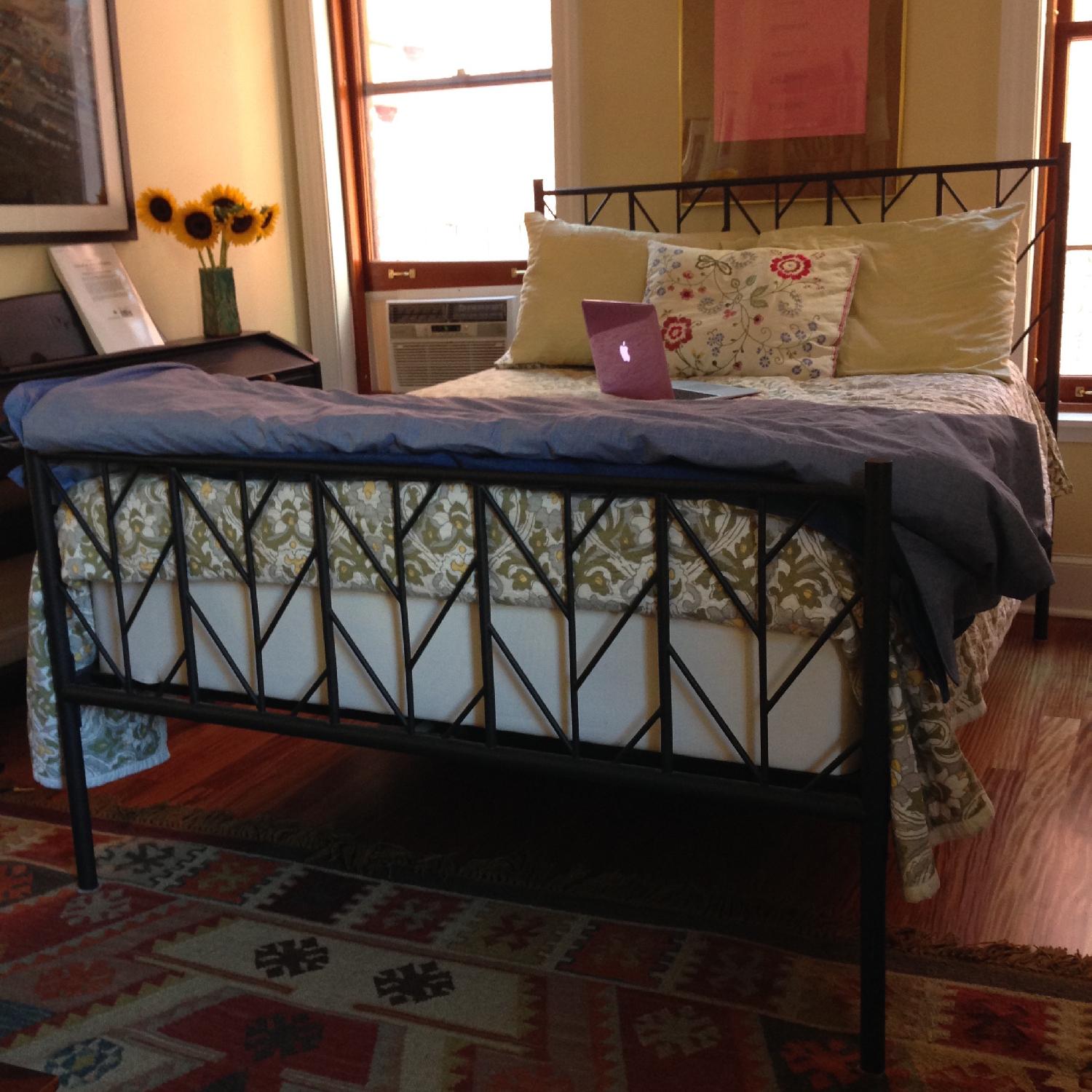 West Elm Herringbone Full Double Size Bed Frame Aptdeco