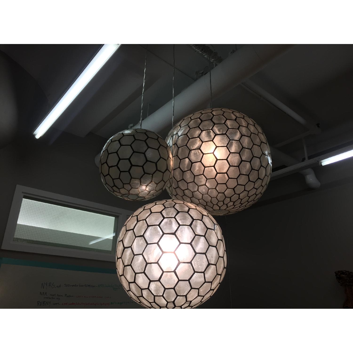 West Elm CFL Capiz Orb Large Pendant - image-1