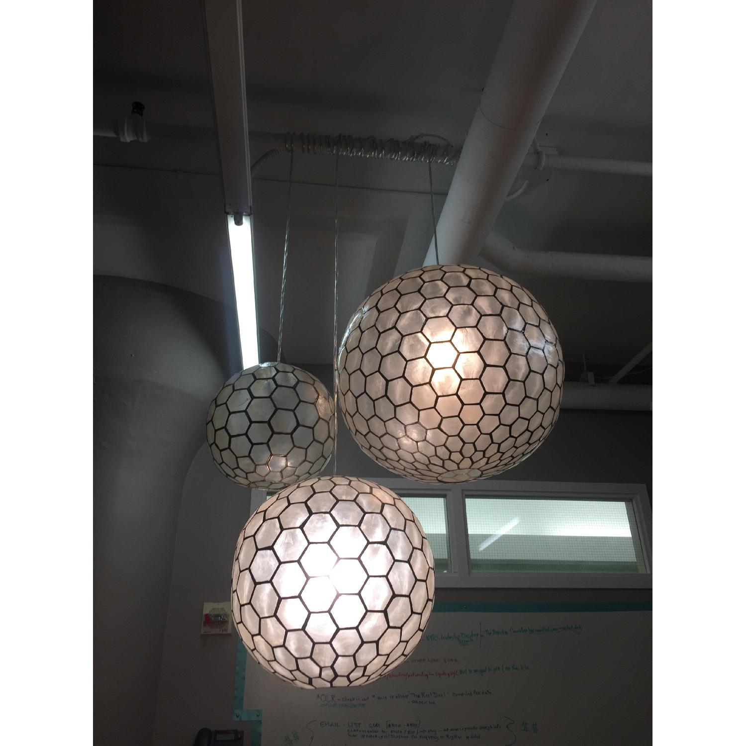 West Elm CFL Capiz Orb Large Pendant - image-2