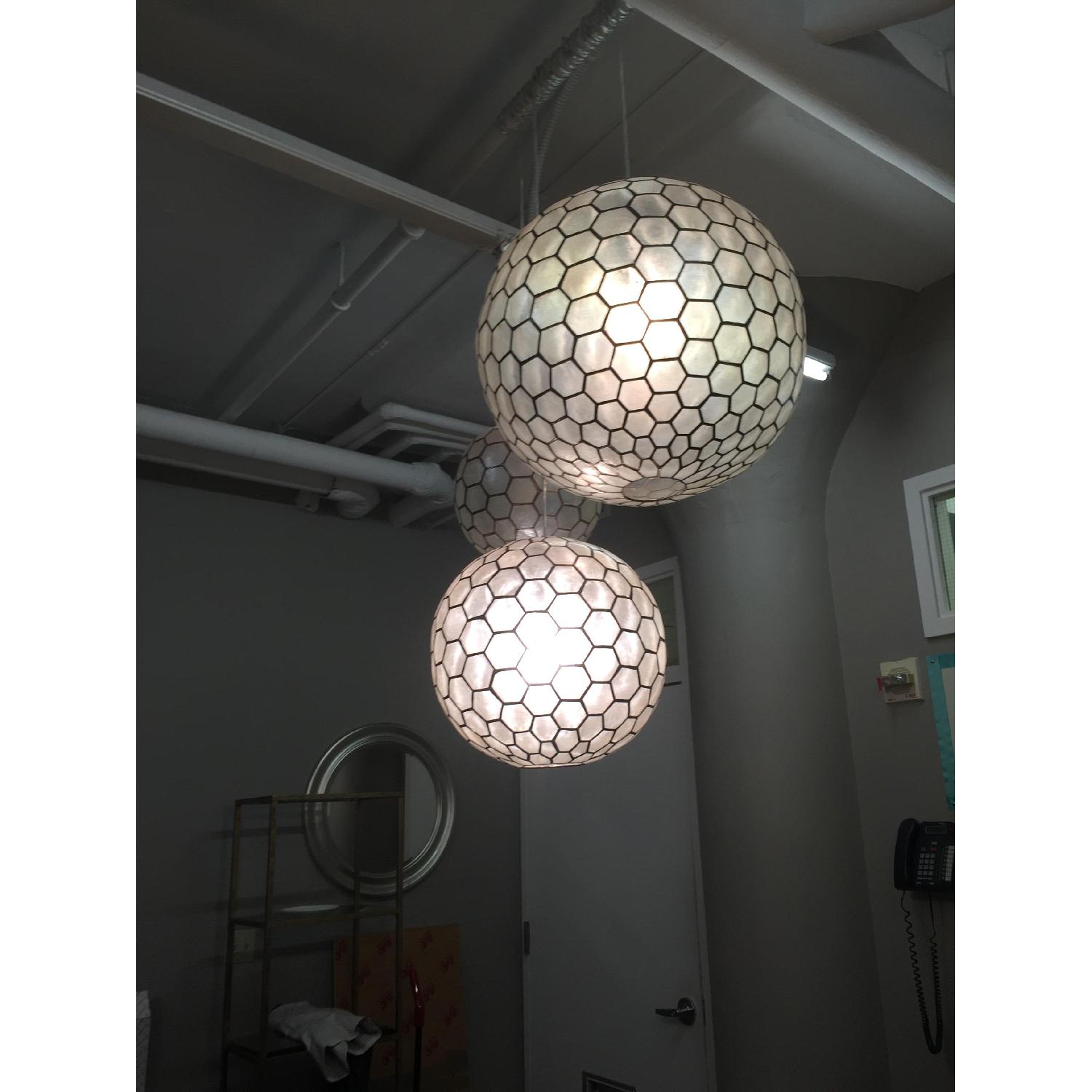 West Elm CFL Capiz Orb Large Pendant - image-3