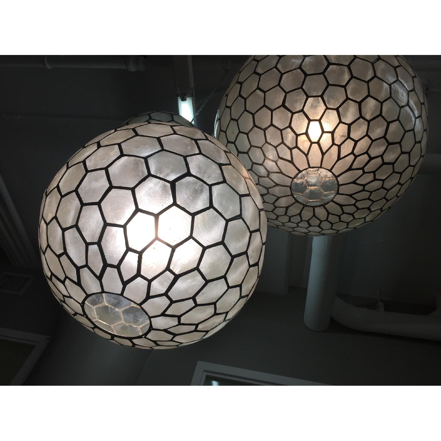 West Elm CFL Capiz Orb Large Pendant - image-4