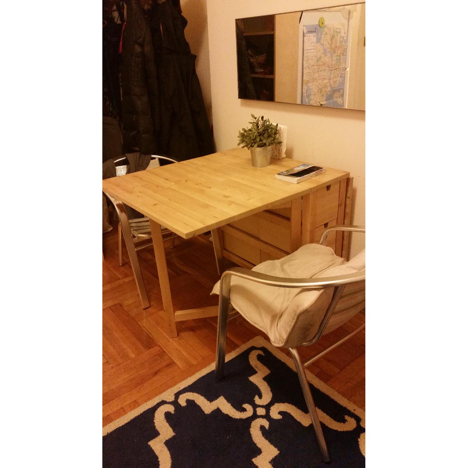 Ikea Folding Dining Table w/ Storage AptDeco