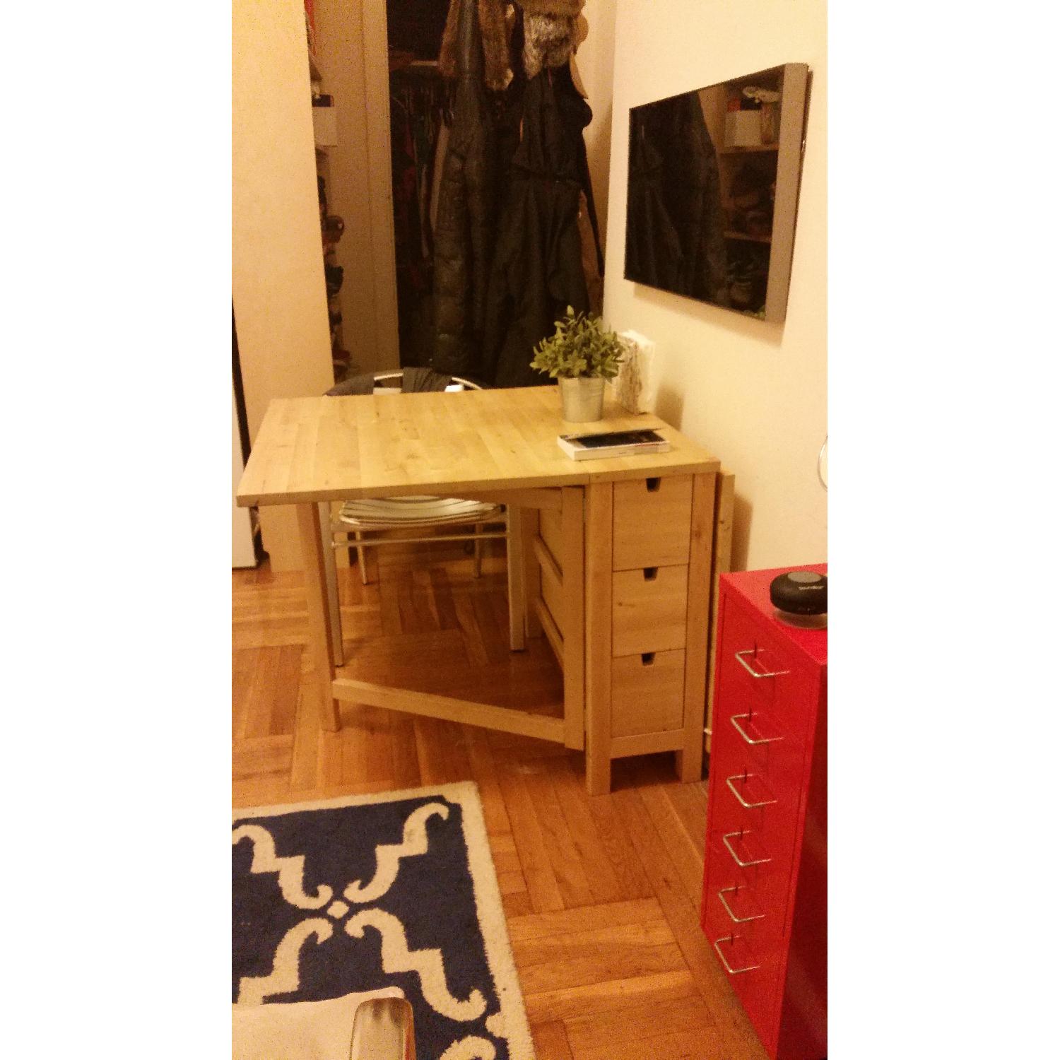 Ikea Folding Dining Table w/ Storage AptDeco