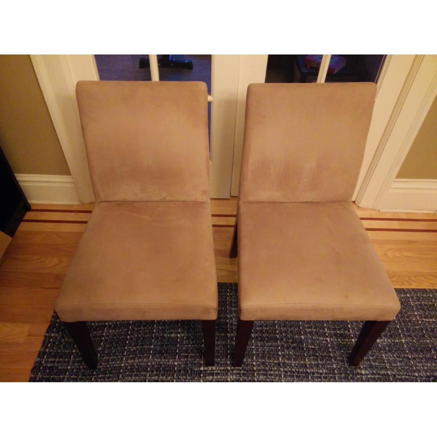 Crate & Barrel Pullman Microfiber Dining Room Chairs - Set of 2 - image-1