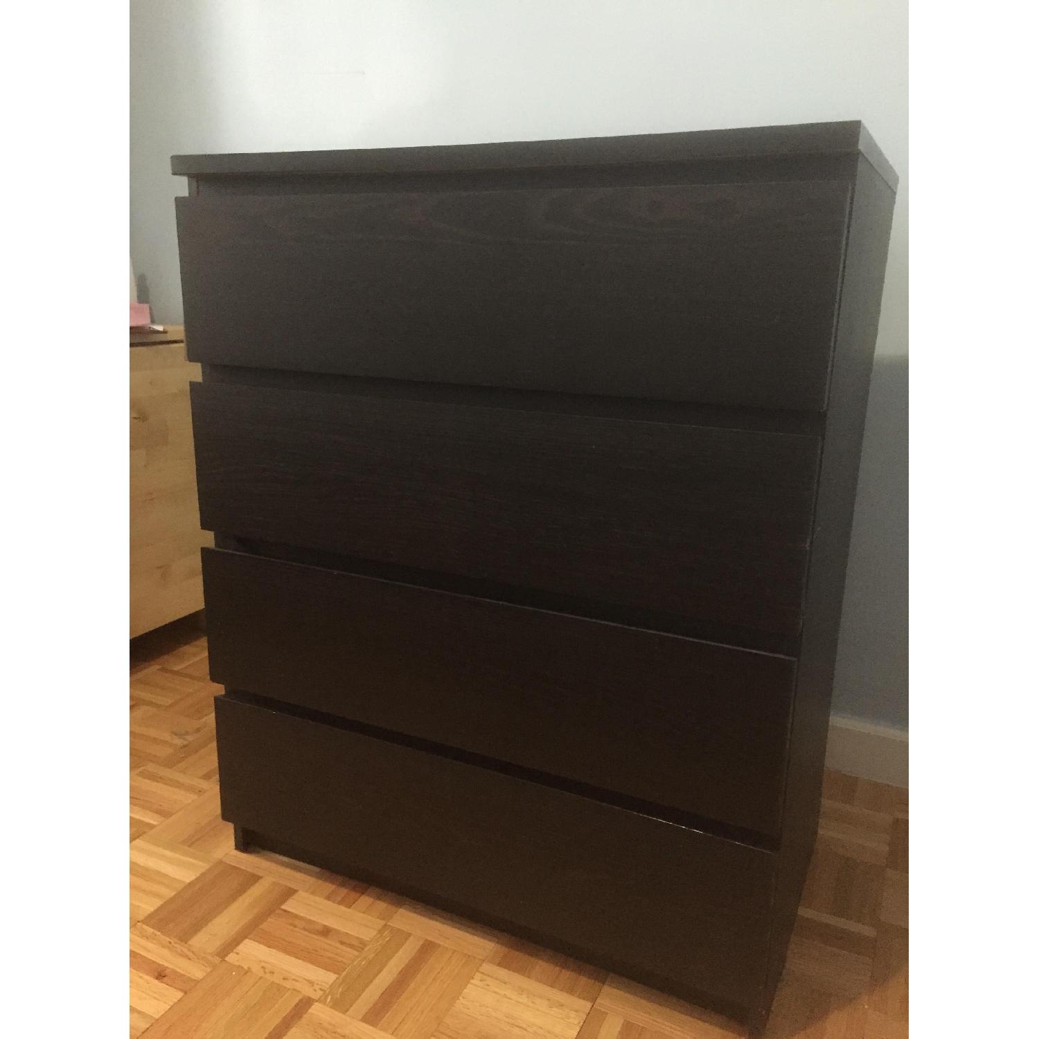 Ikea Malm Black 4 Drawer Dresser - image-1