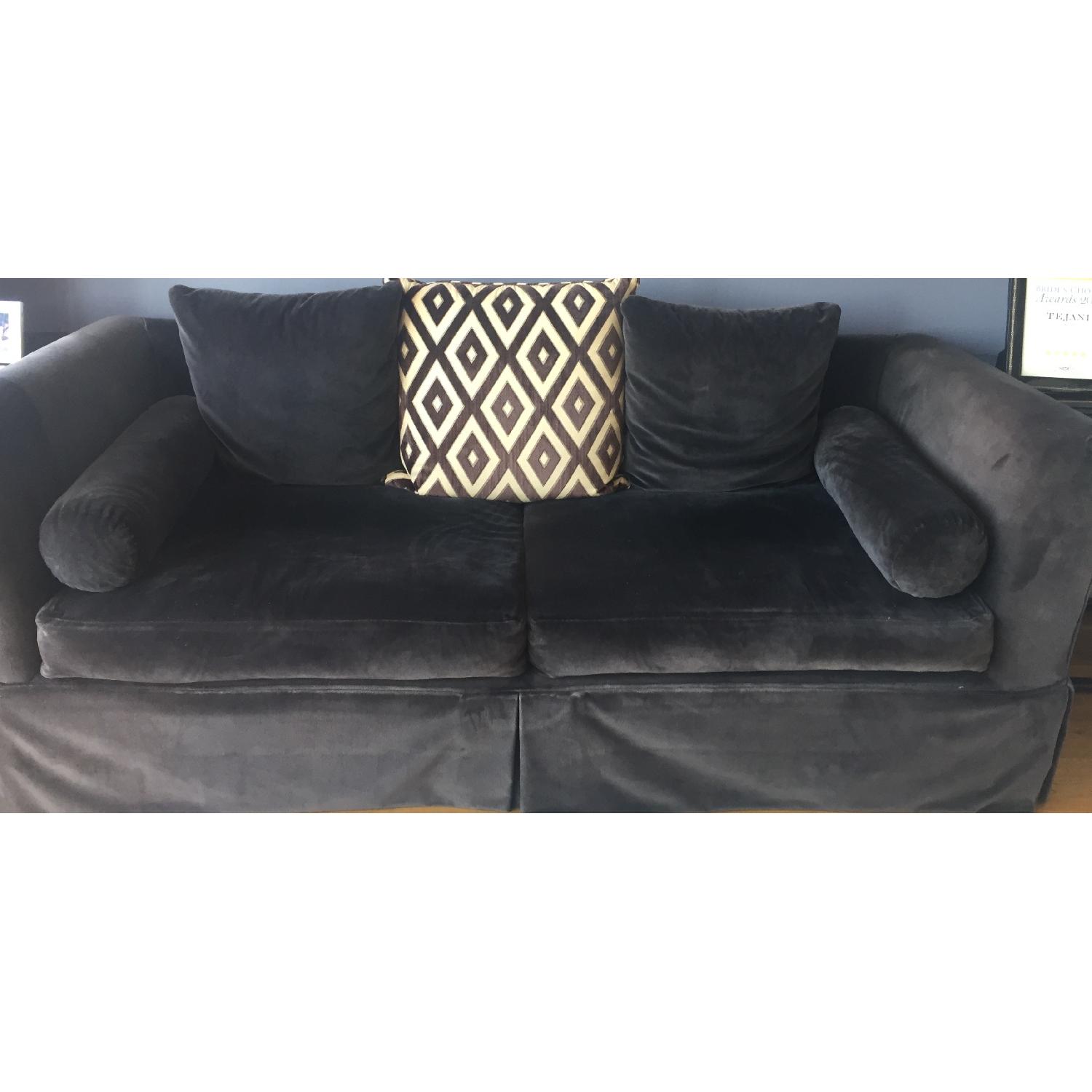 Custom Design Slate Blue Sofa - image-2