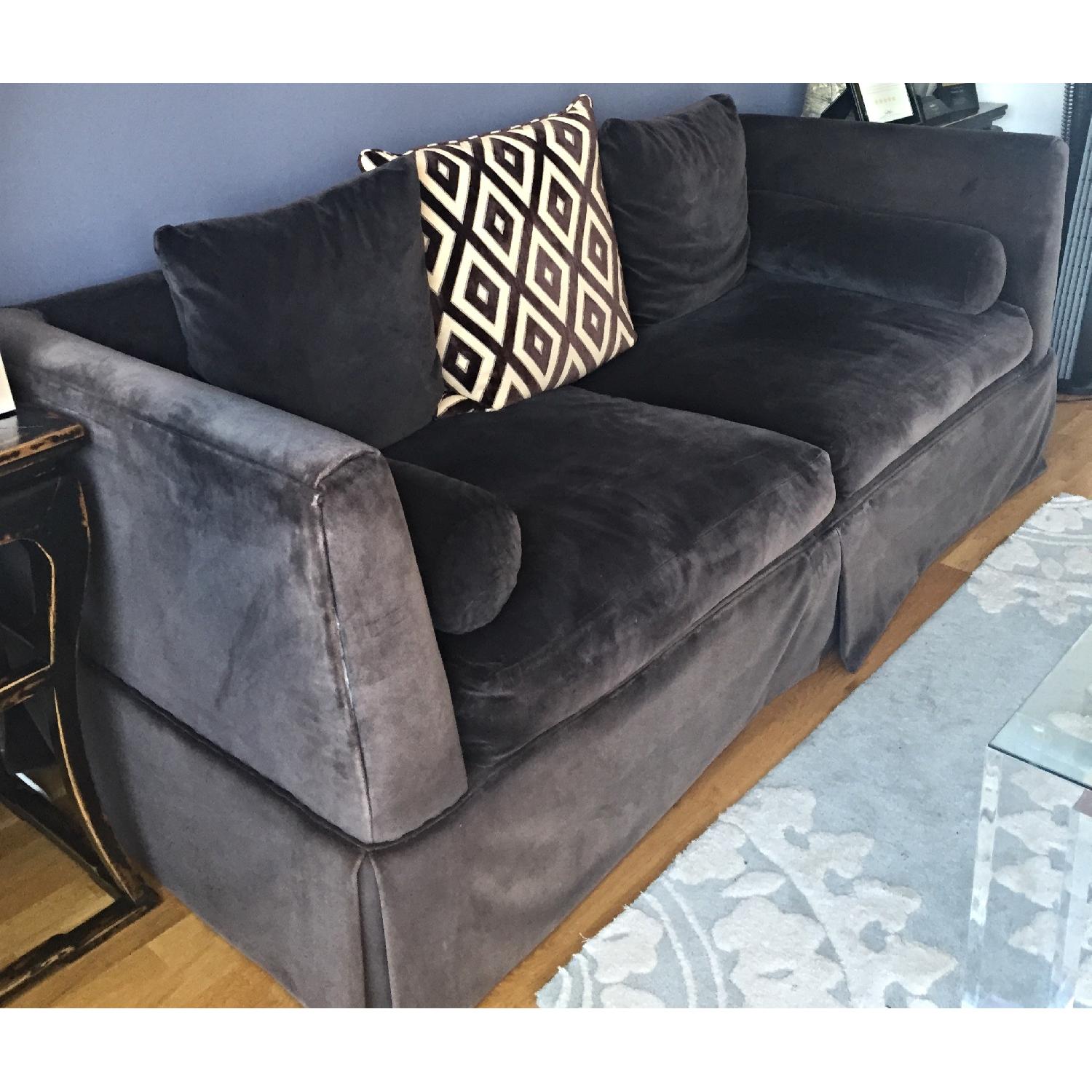 Custom Design Slate Blue Sofa - image-3