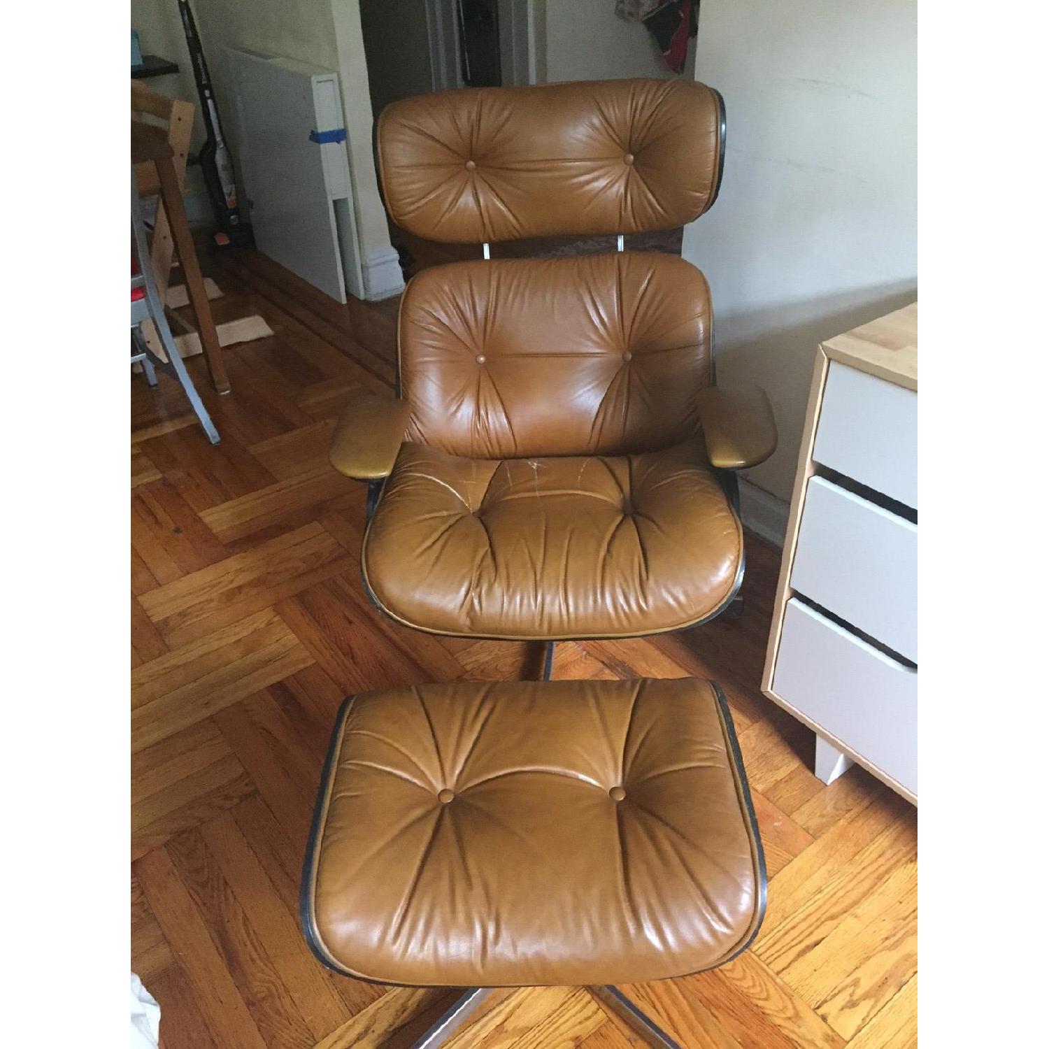 1960s Eames Replica Lounge Chair w/ Footstool - image-1