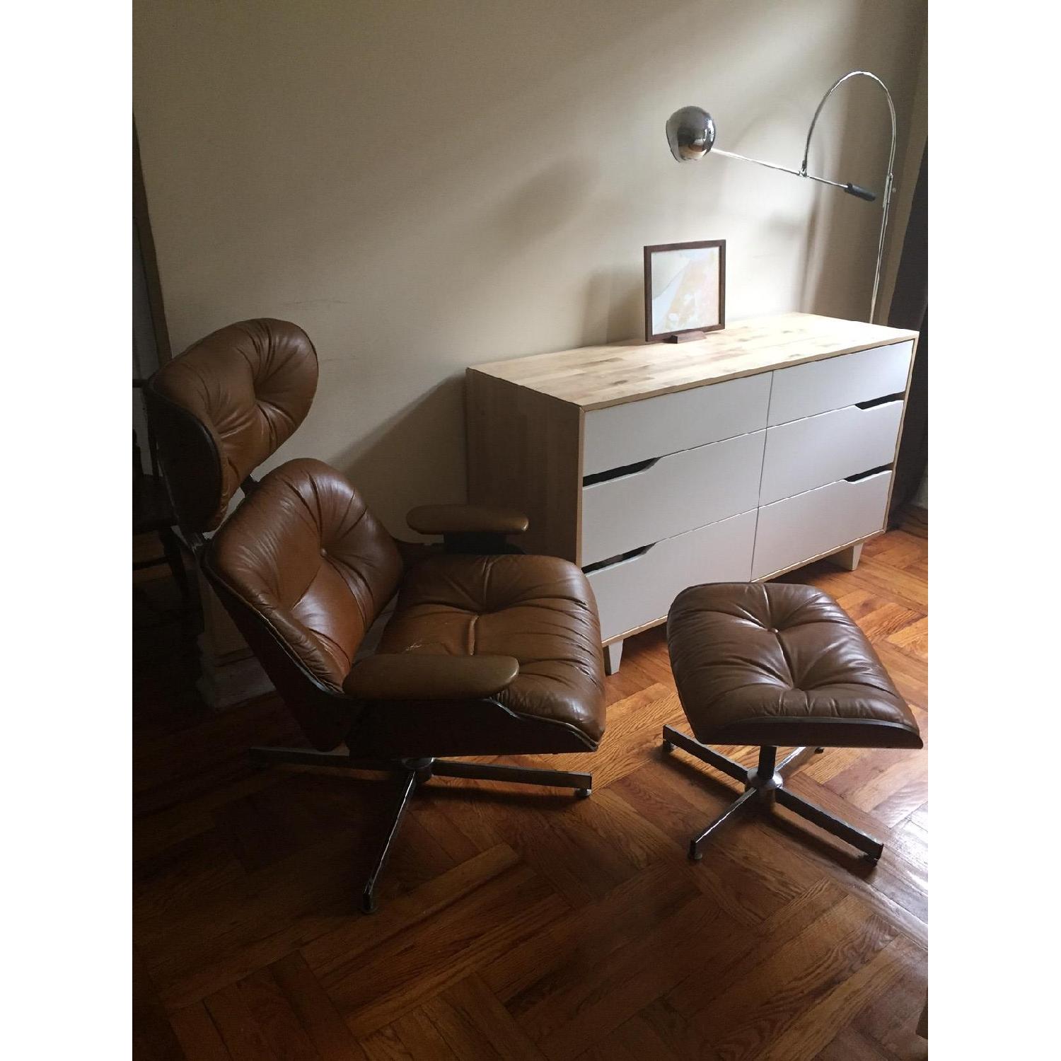 1960s Eames Replica Lounge Chair w/ Footstool - image-2