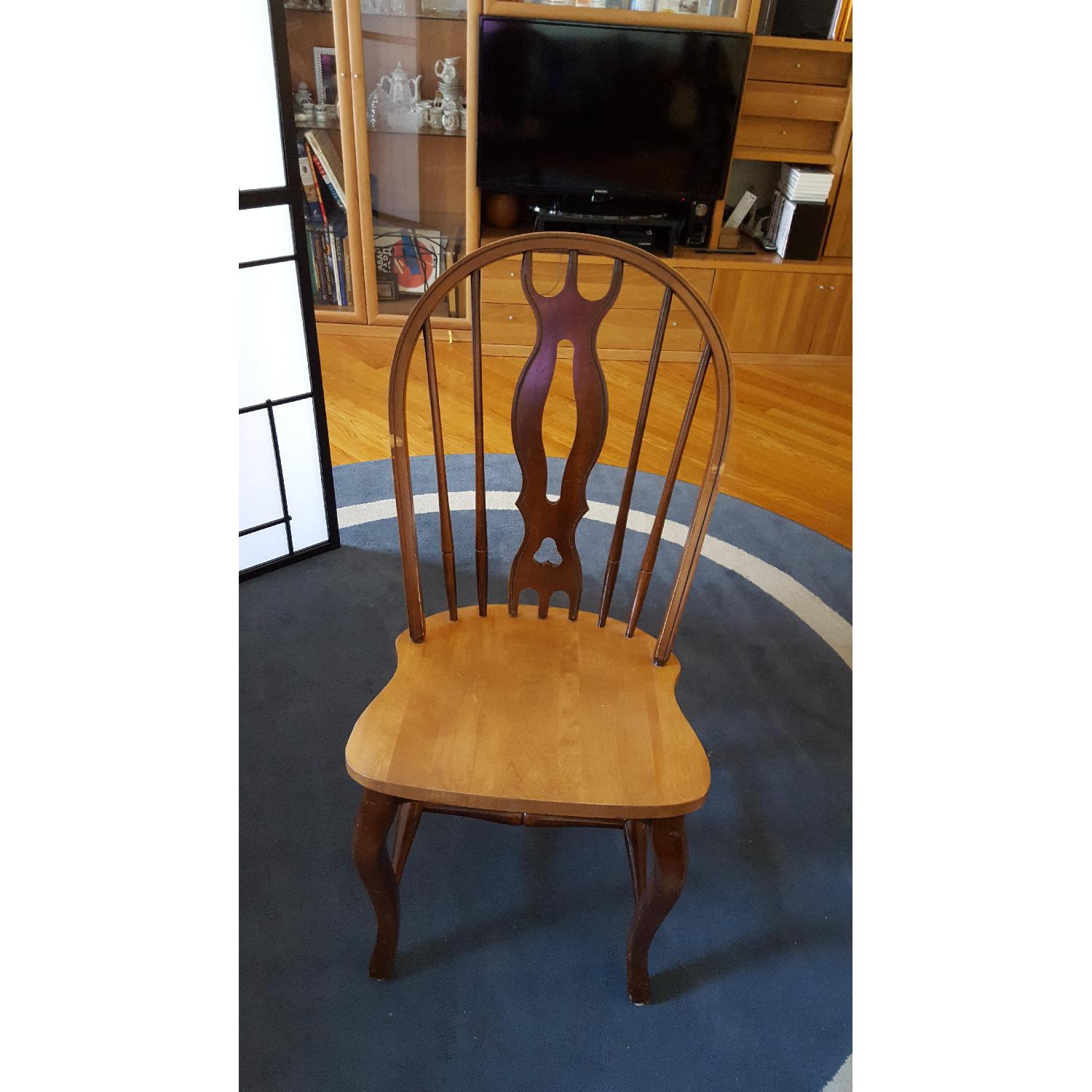 Solid Wood Dining Table w/ 4 Chairs - AptDeco