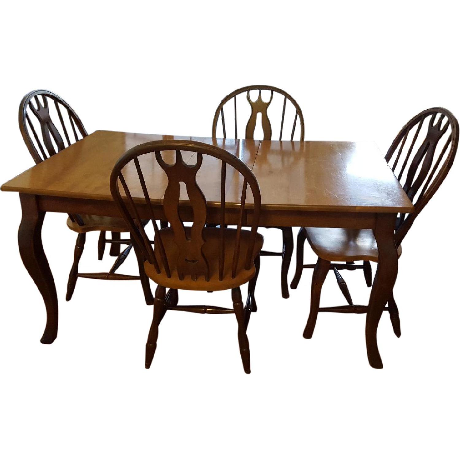 Solid Wood Dining Table w/ 4 Chairs - AptDeco