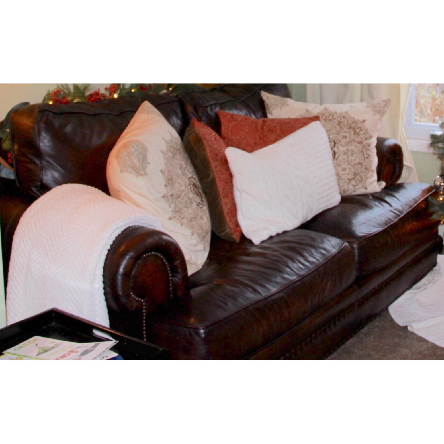 Raymour & Flanigan Foster Leather Loveseat - image-1