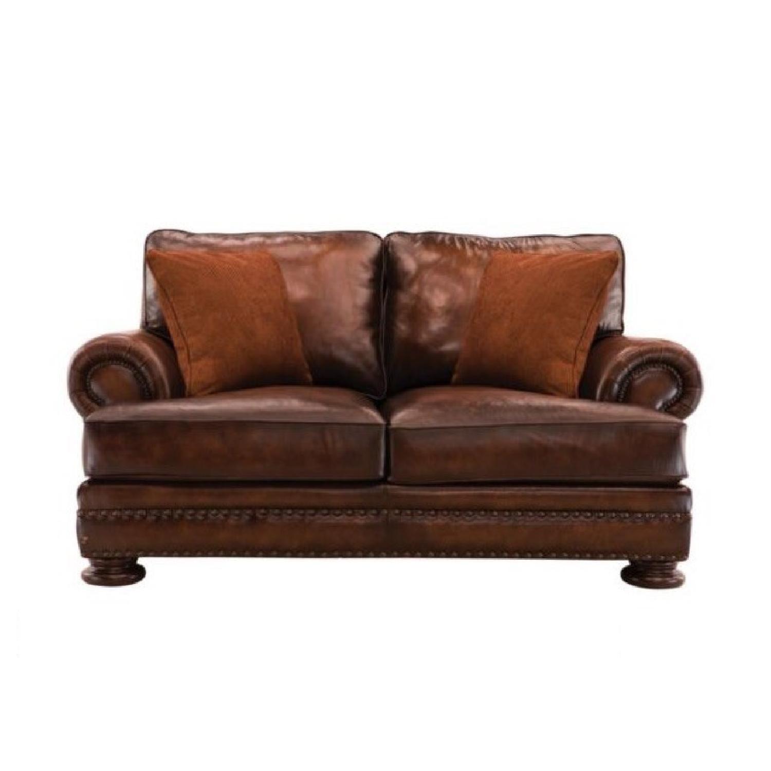 Raymour & Flanigan Foster Leather Loveseat - image-0