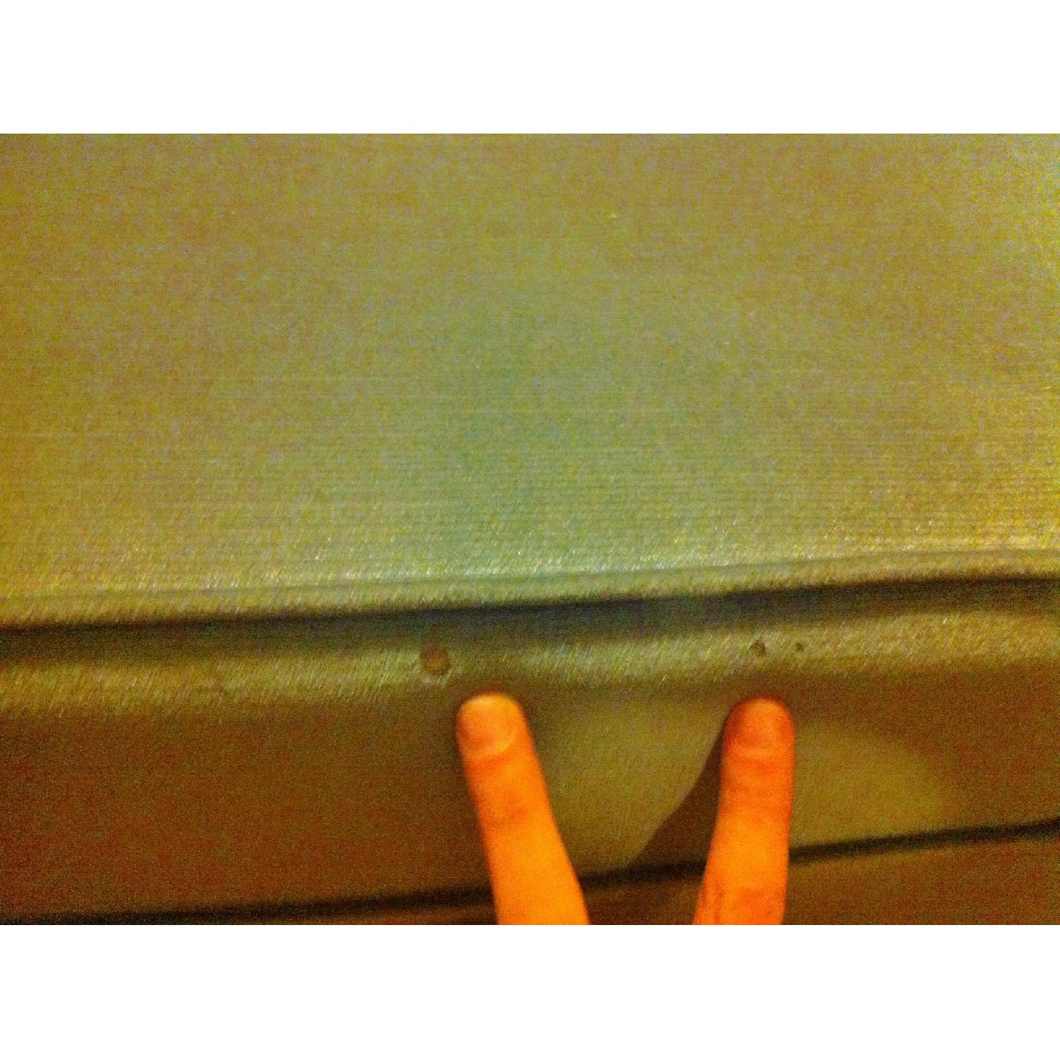 Light Blue Velvet Ottoman - image-4