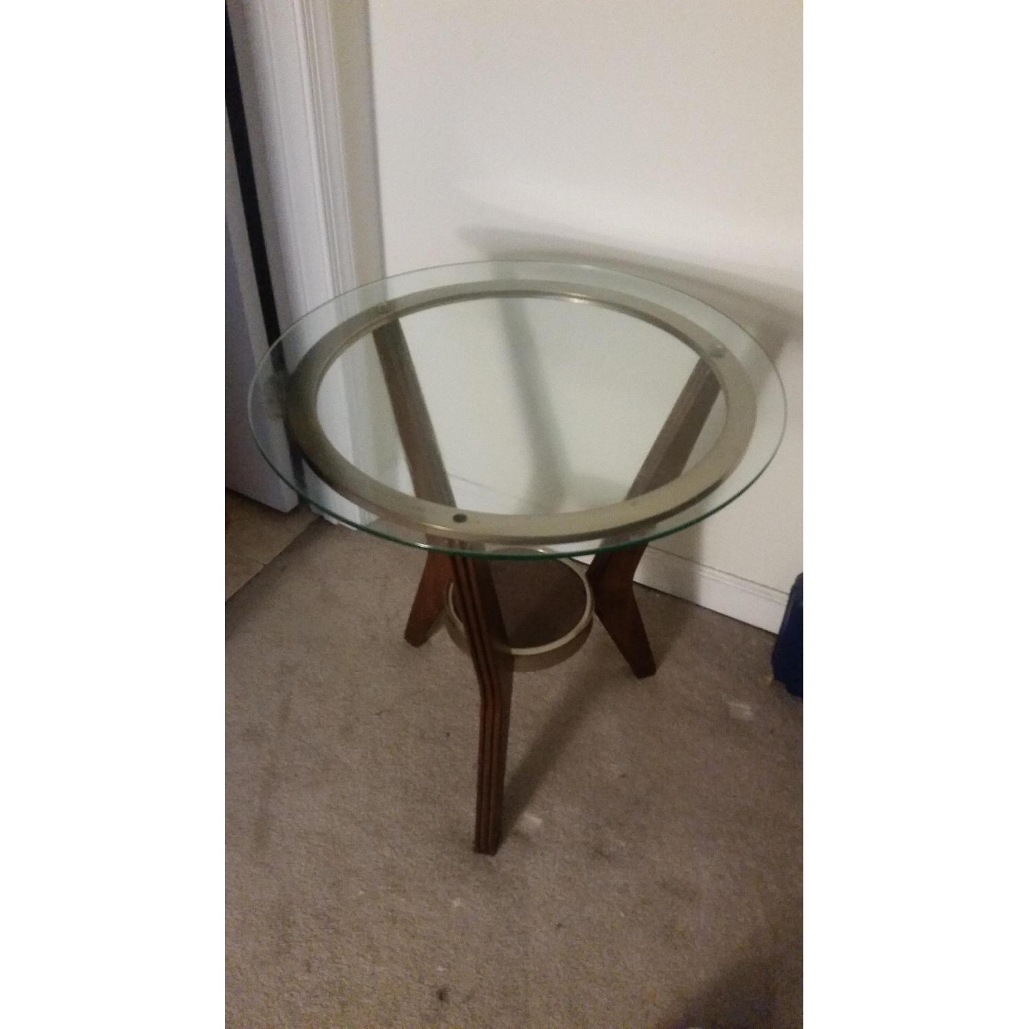 Brown Leather Sectional + Center Table + 2 End Tables - image-3