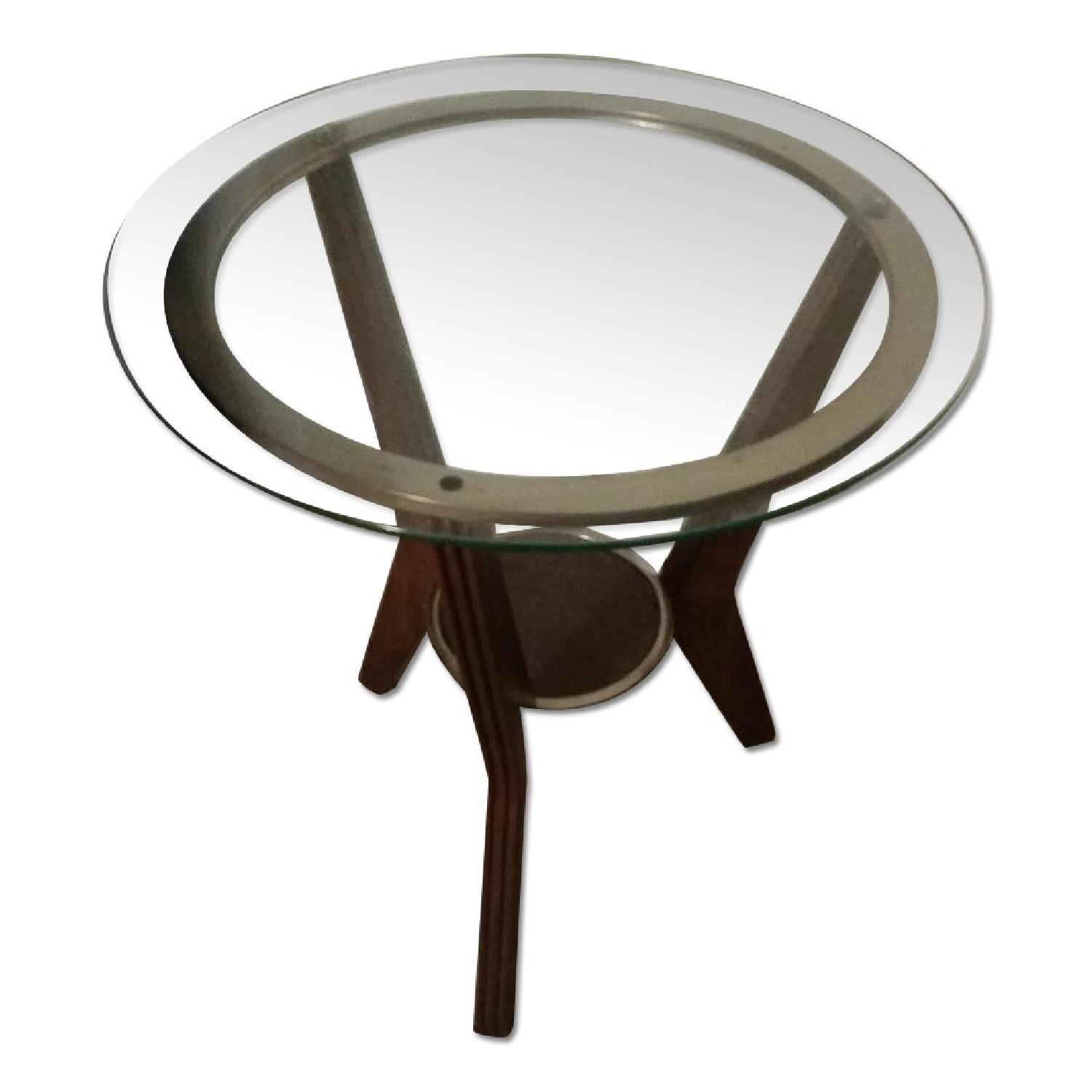 Brown Leather Sectional + Center Table + 2 End Tables - image-4