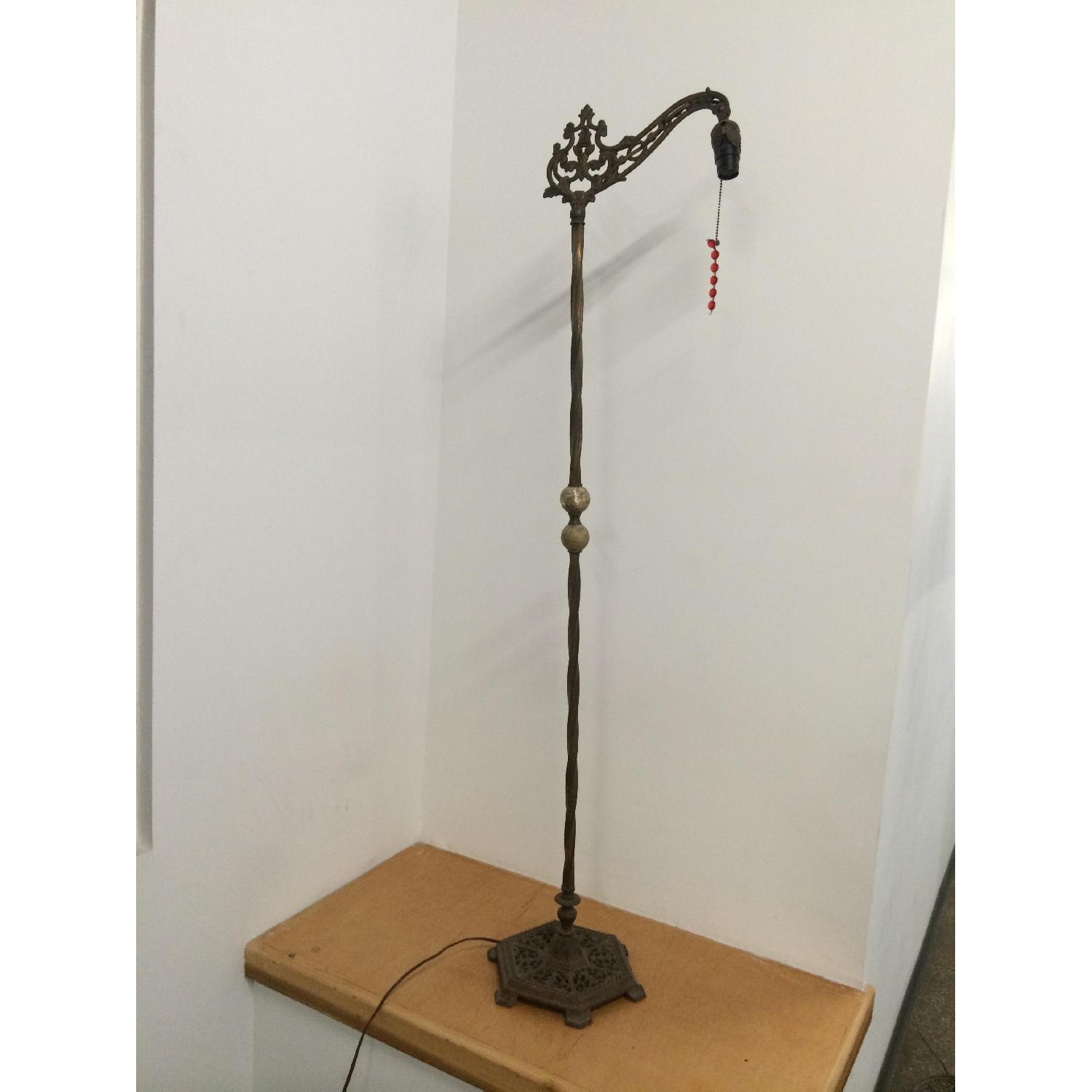 Antique Victorian Brass Floor Lamp - image-1