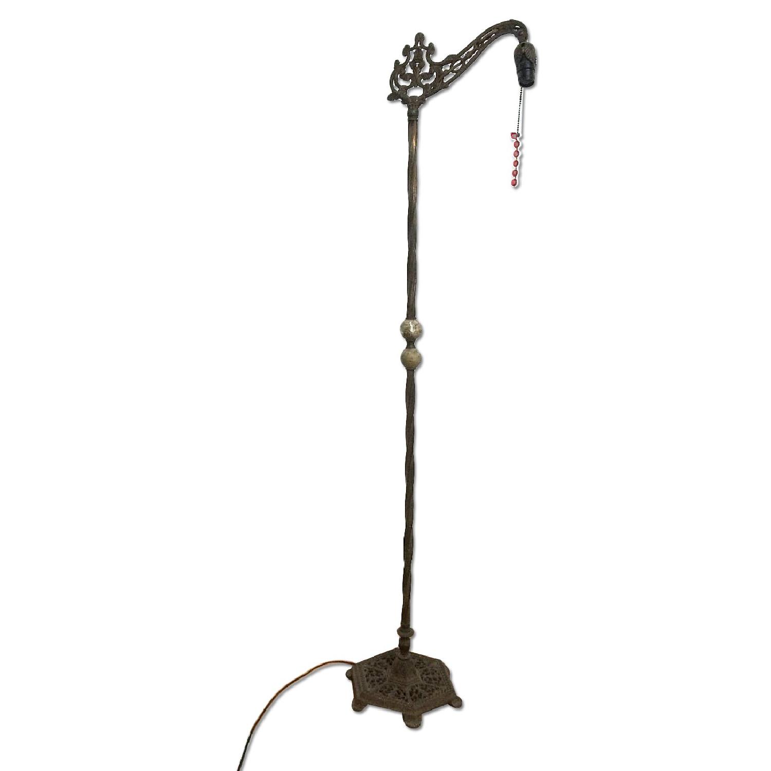 Antique Victorian Brass Floor Lamp - image-0