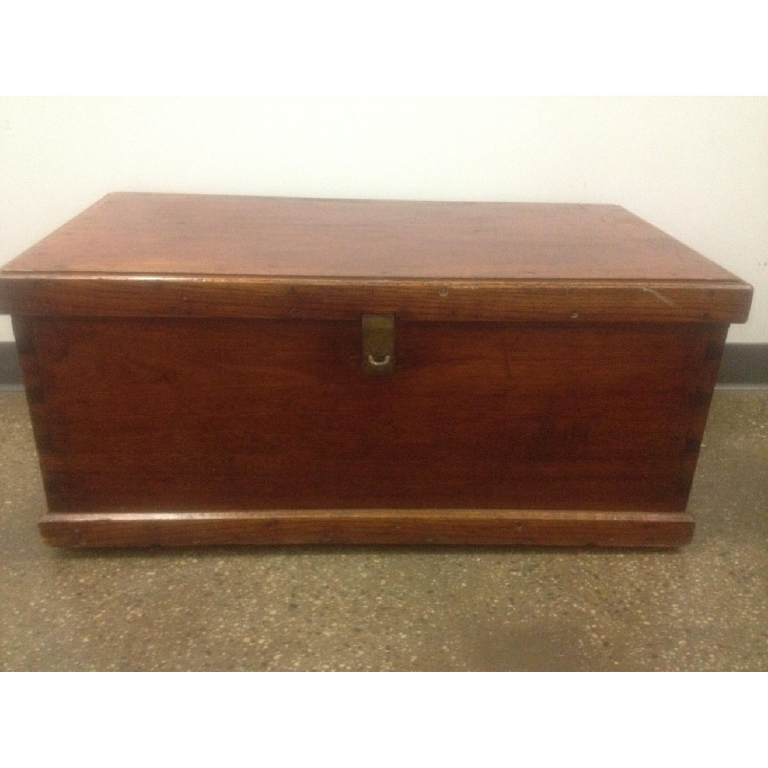 Antique Oak Chest with Brass - image-1